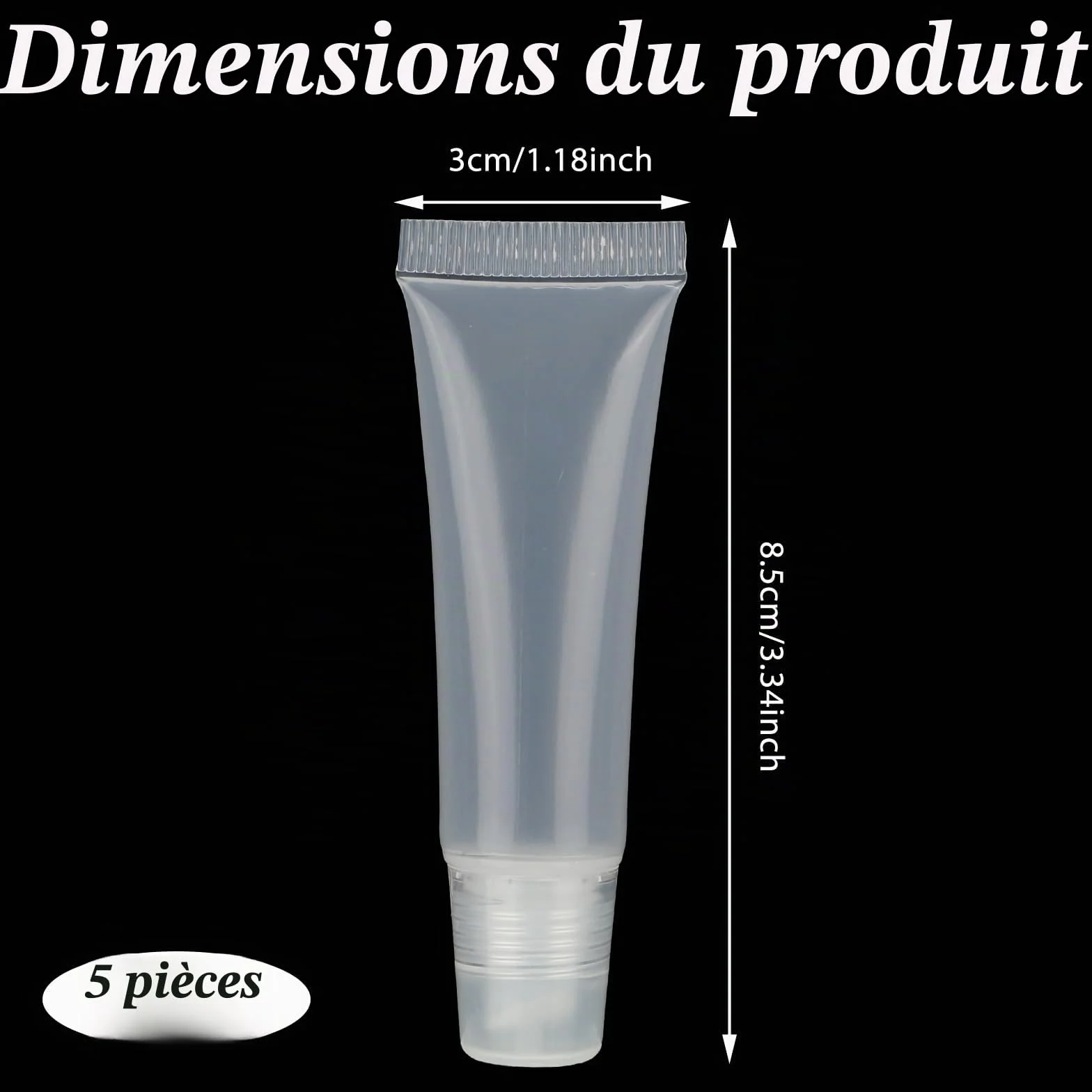 Lot de 5 tubes vides conteneurs souples pour dentifrice de voyage mini flacons cosmétiques rechargeables