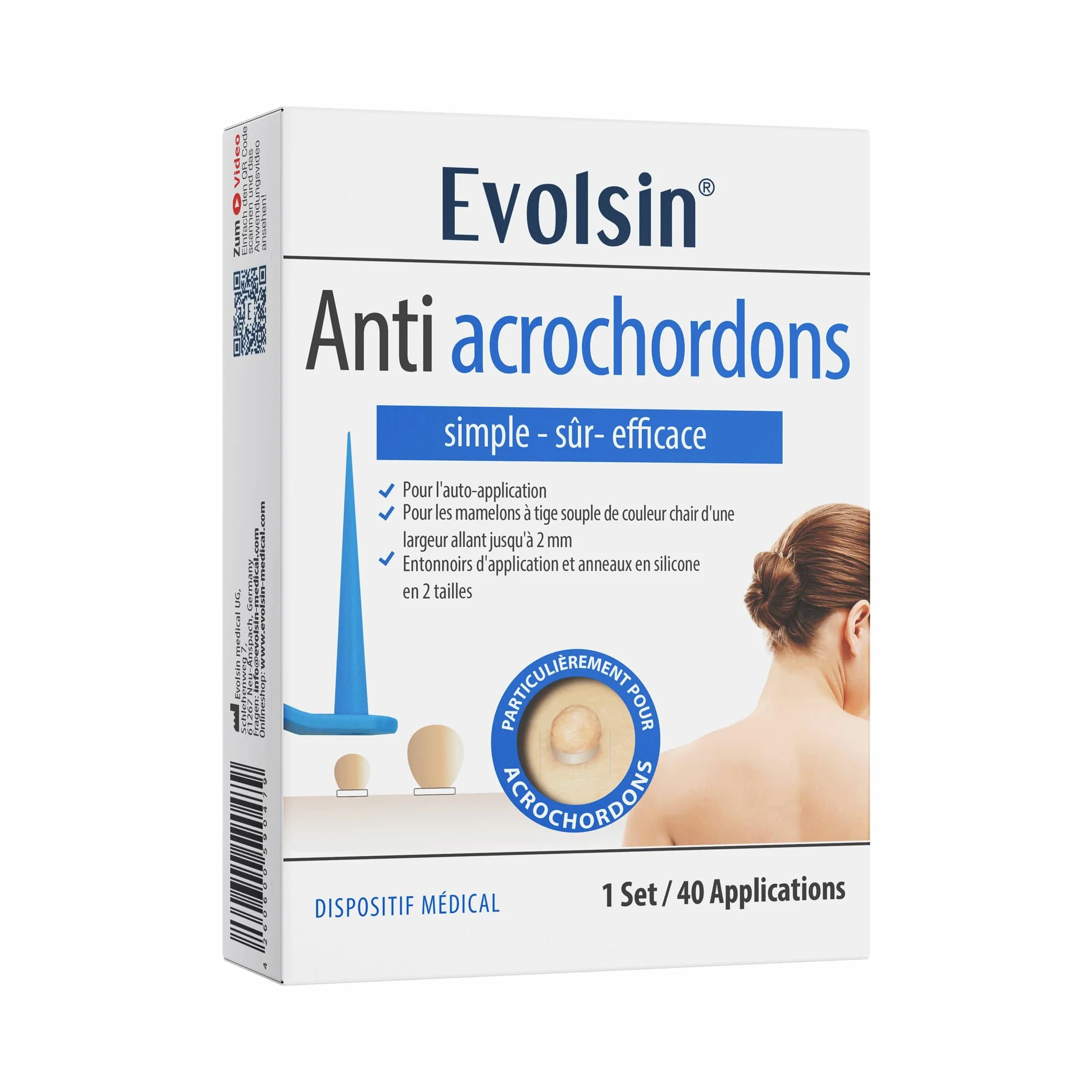 Evolsin Anti acrochordon - Efficace contre les verrues pédiculaires - Idéal pour le cou, les aisselles et le corps