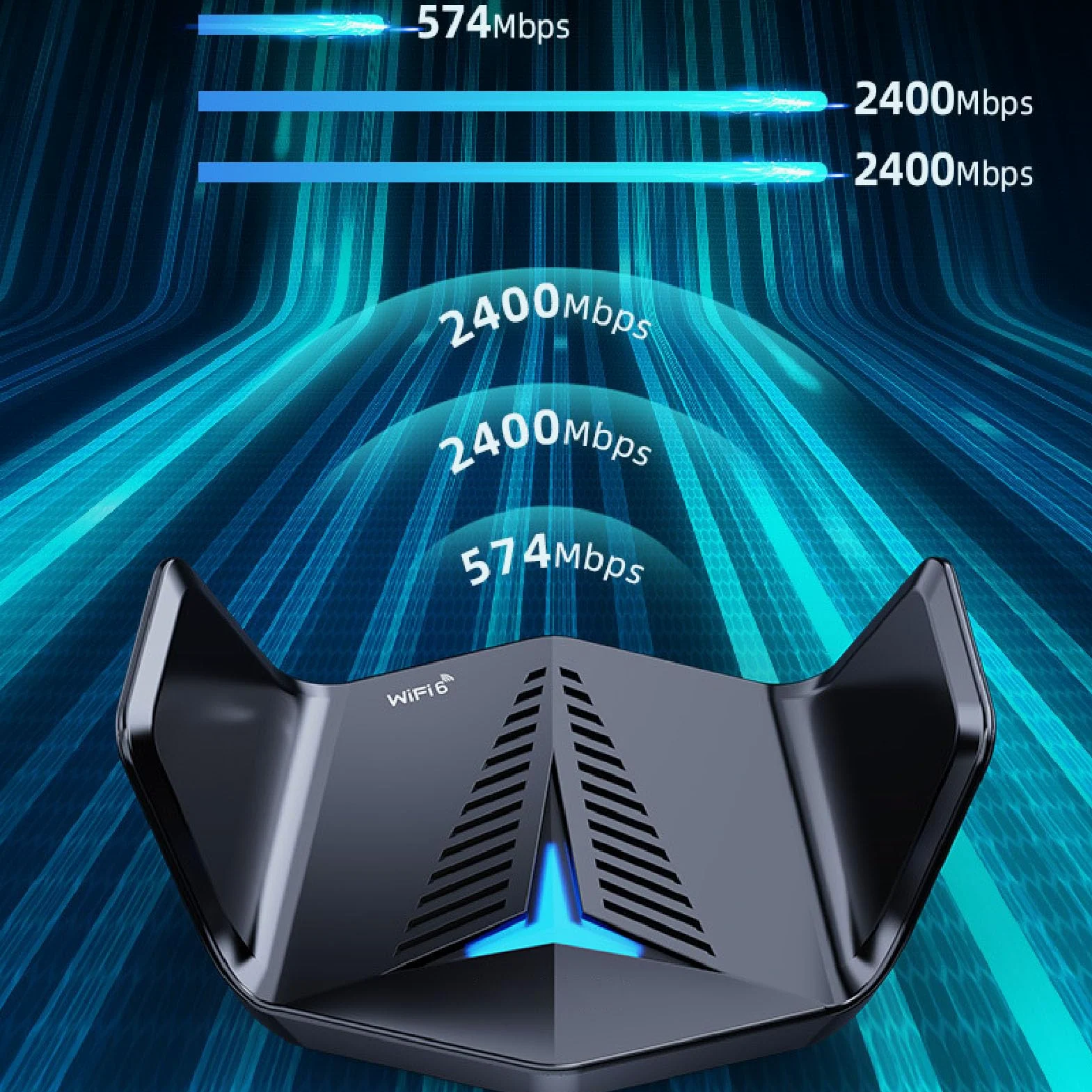 Adaptateur USB WiFi, Adaptateur sans Fil AX5400 avec Double Antennes à Gain élevé, Tri-Bande, 5374 Mbps, Adaptateur Réseau Externe WiFi 6 pour PC de Bureau 10 11, Haute