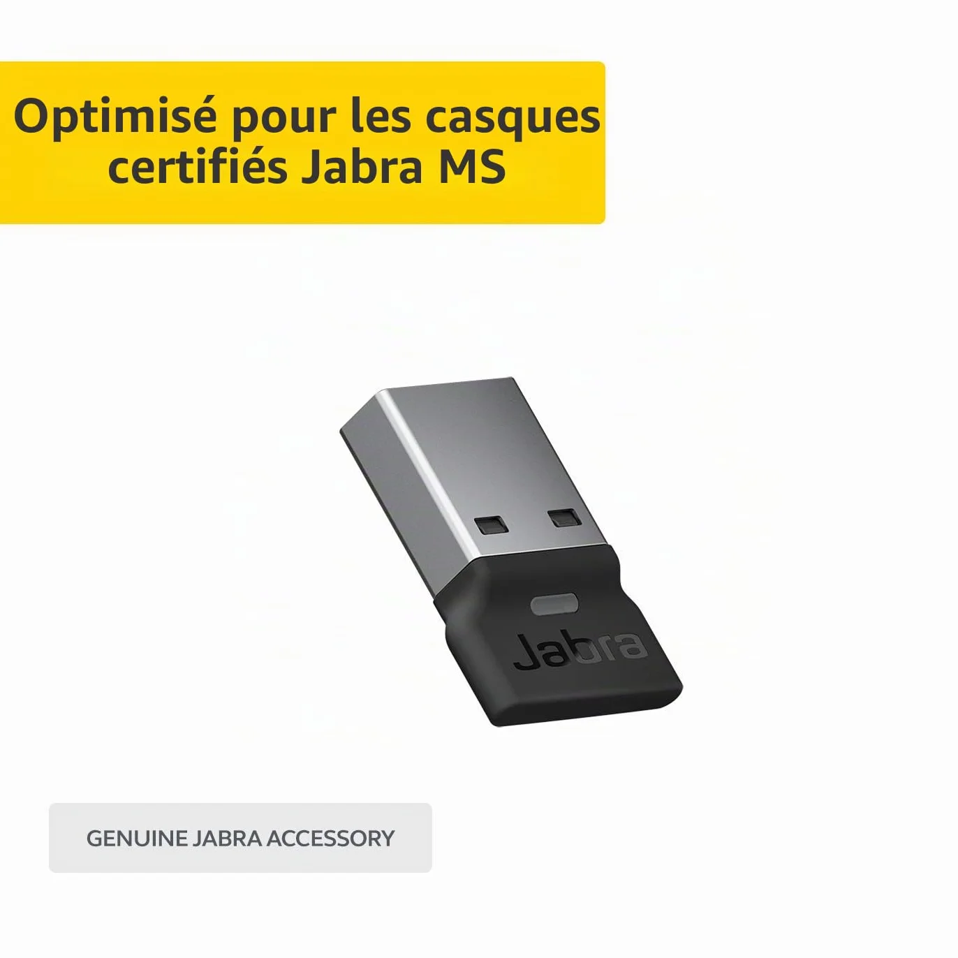 Jabra Link 380a MS USB-A Adaptateur Bluetooth Dongle sans Fil pour Casques Evolve2 85 et 65 Noir