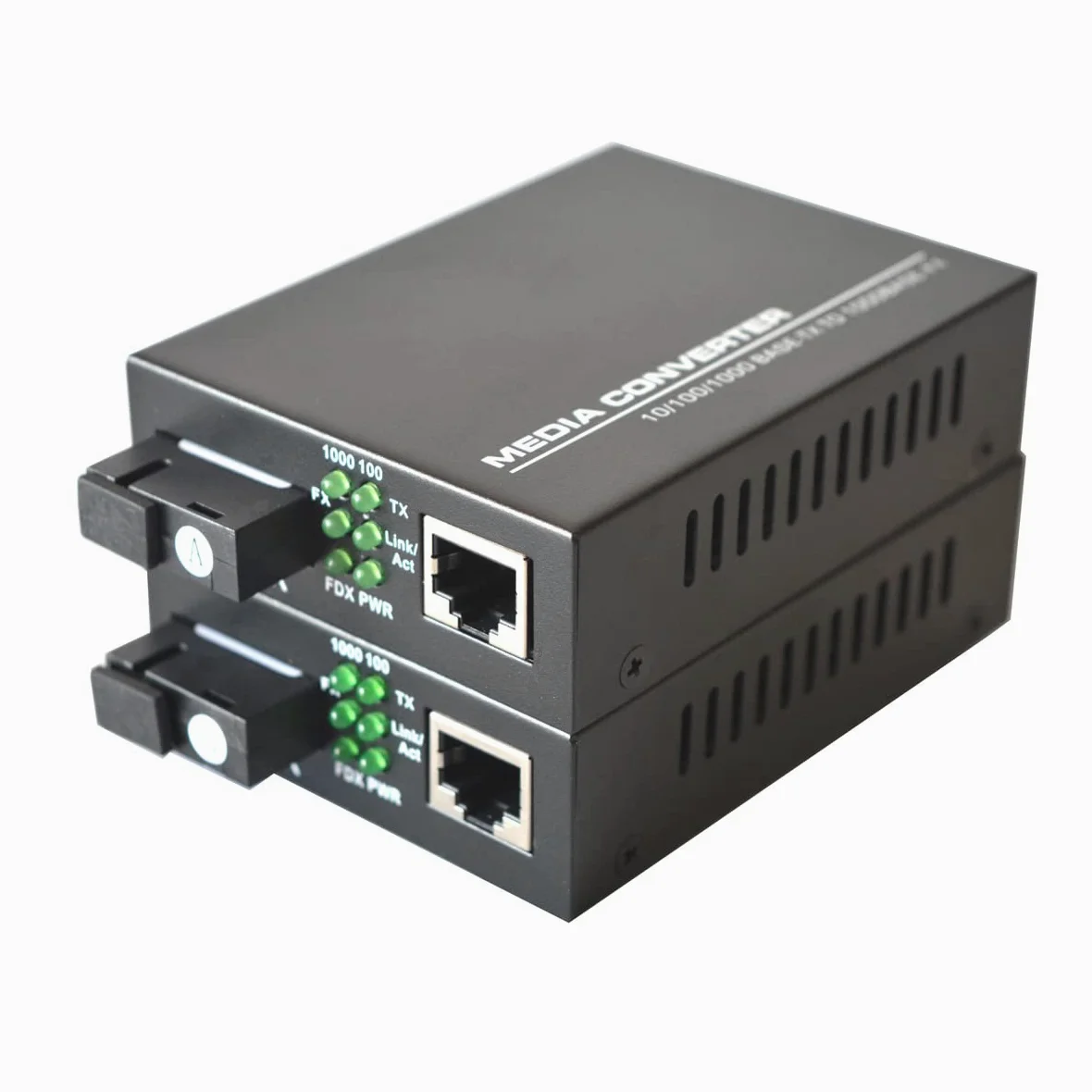 Convertisseur de média Gigabit Ethernet SC, une paire de 10/100/1000 m RJ45 vers 1000 m fibre monomode bidirectionnelle jusqu'à 20 km