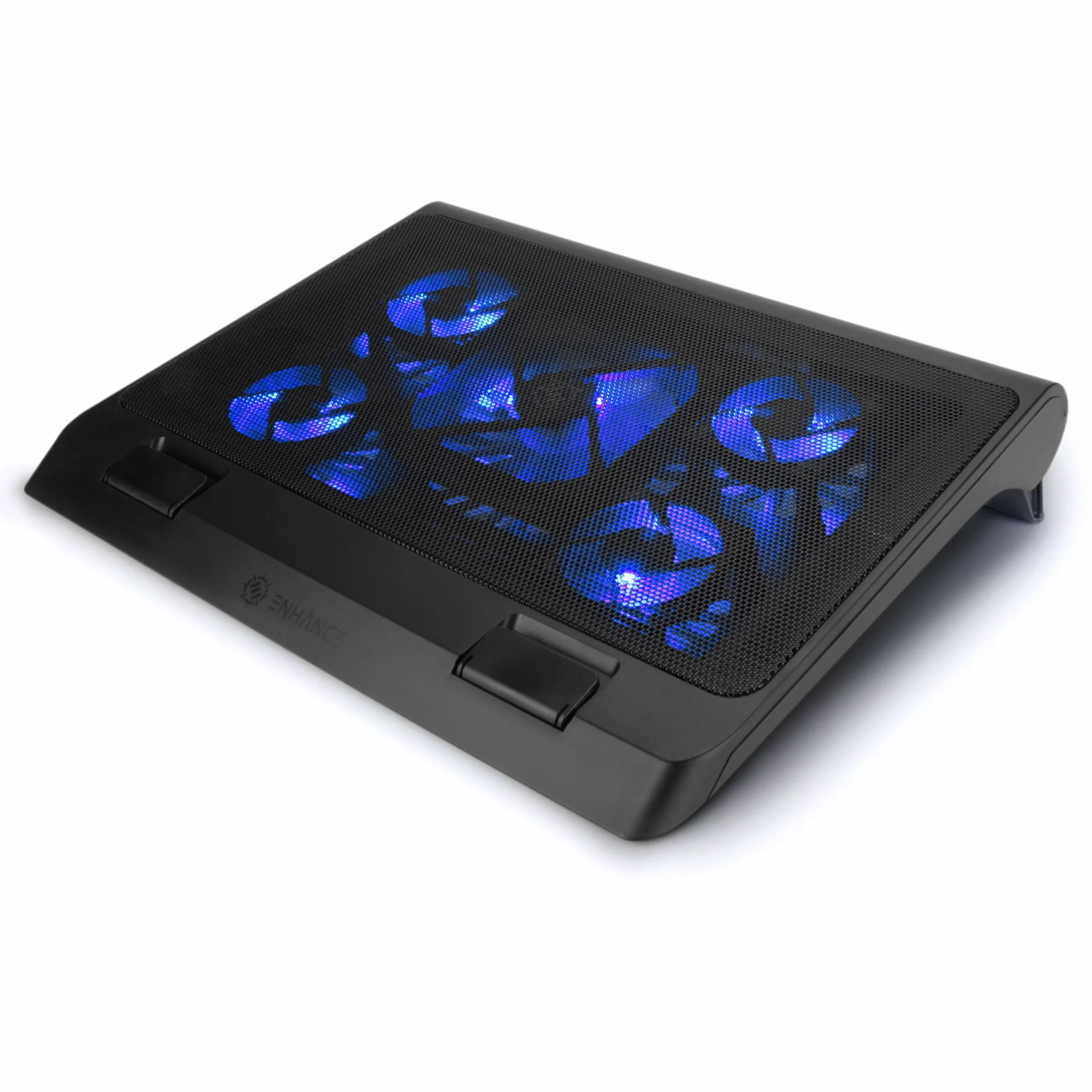 Plaque de Refroidissement PC Portable 5 Ventilateurs LED Bleues 2 Ports USB 40 x 32.4 cm