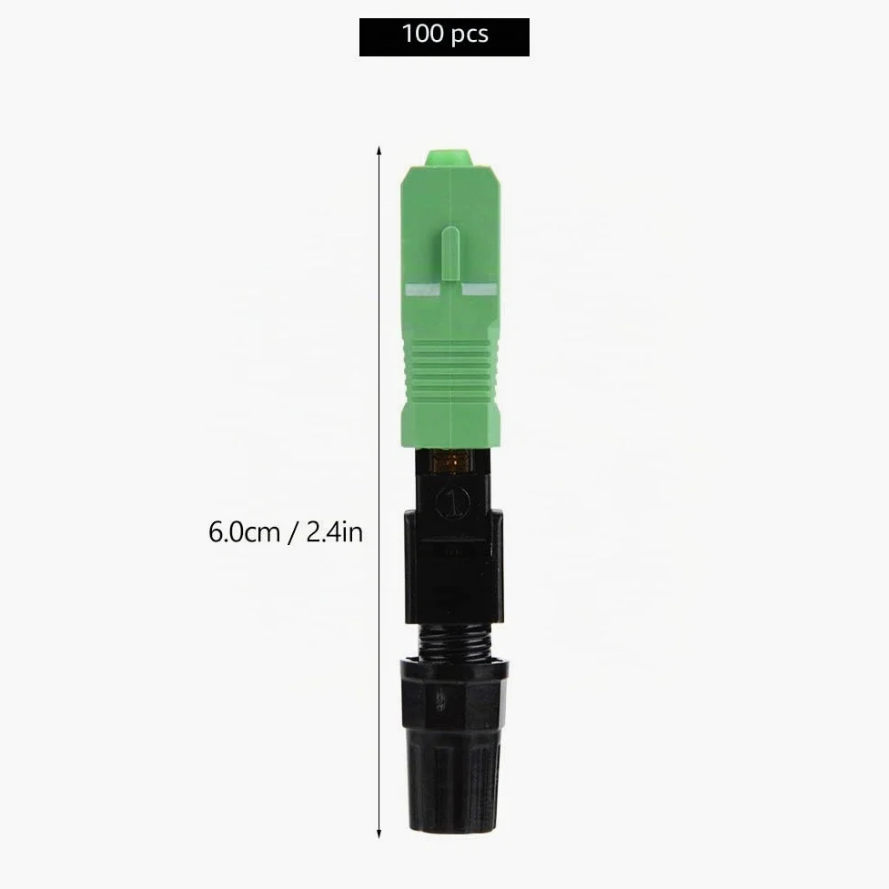 100 Pcs Fibre Optique Connecteur Rapide SC/APC Embarqué Fibre Optique Rapide Connecteur Rapide Adaptateur de Connexion avec Fibre Optique Longueur Capteur pour FTTH