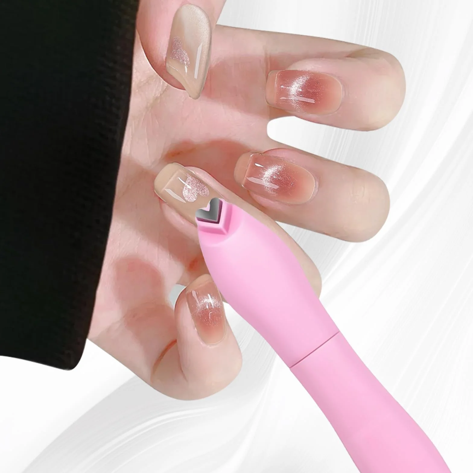 Kit aimants œil de chat pour ongles, barre magnétique rose en forme de Y cœur, fournitures DIY manucure