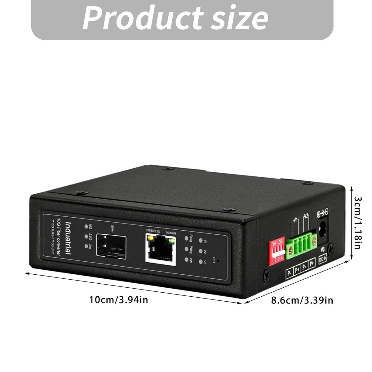 Convertisseurs de médias Ethernet 10G avec Cache de 8, 1 Mo et convertisseurs de Fibre Poet industriels de Conception antiéclair