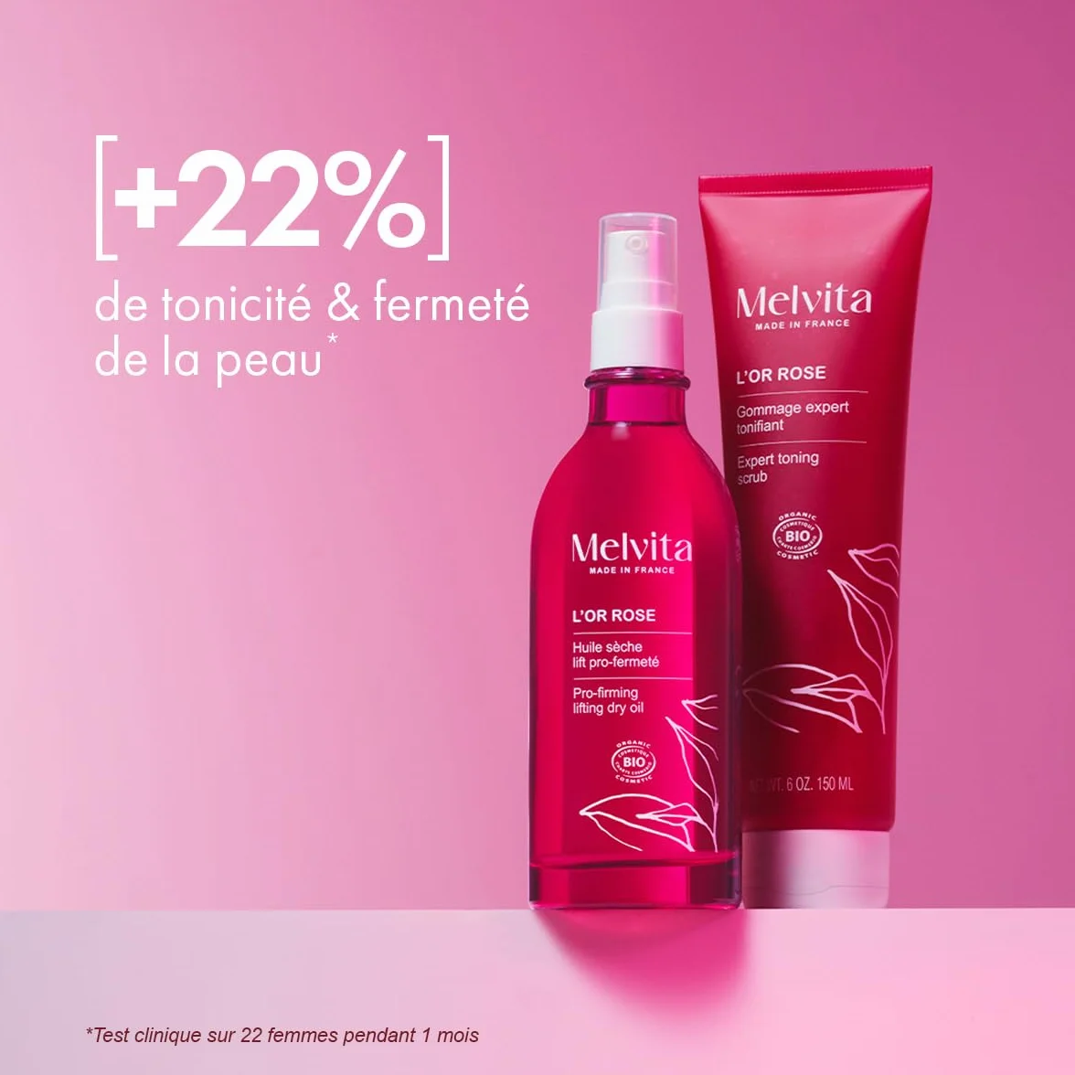 Melvita Soin pour le Corps l'Or Rose Minceur Raffermissant Fabriqué en France