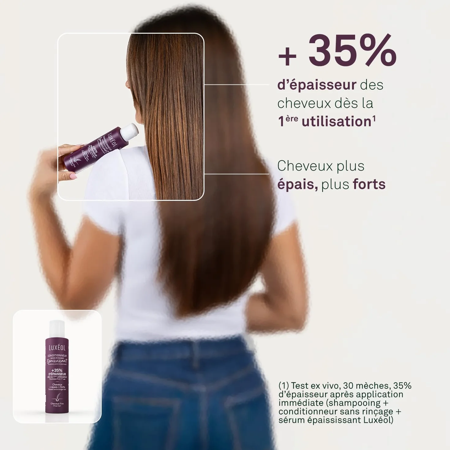 LUXEOL Conditionneur Epaississant Sans Rinçage 150 ml Algue Rouge Protéine de Riz Acide Hyaluronique