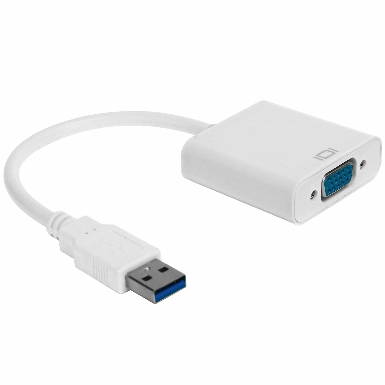 Convertisseur USB 3.0 vers VGA Mâle, Câble Adaptateur HD 1080P 5Gbps, Carte Vidéo Externe Femelle 15 Broches pour PC