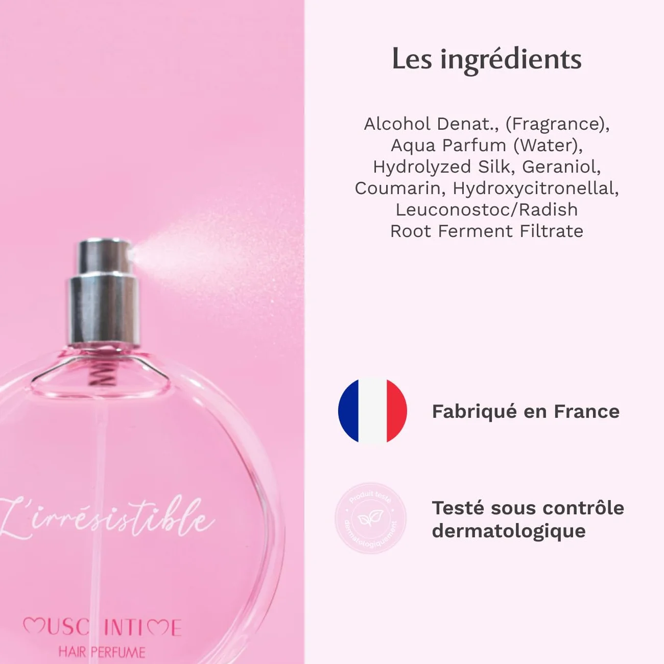 MUSC INTIME Parfum Cheveux Musc Blanc L'Irrésistible 50ml