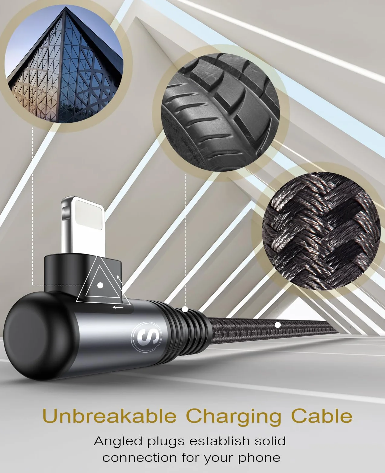 Câble USB C vers iPhone Coudé 90 Degrés 2m Lot de 2 Chargeur Nylon Tressé Charge Rapide pour iPhone 14/13/12/11/Pro/X/XS/XR/8/8 Plus/7/7 Plus/6s/6s Plus/6/6 Plus