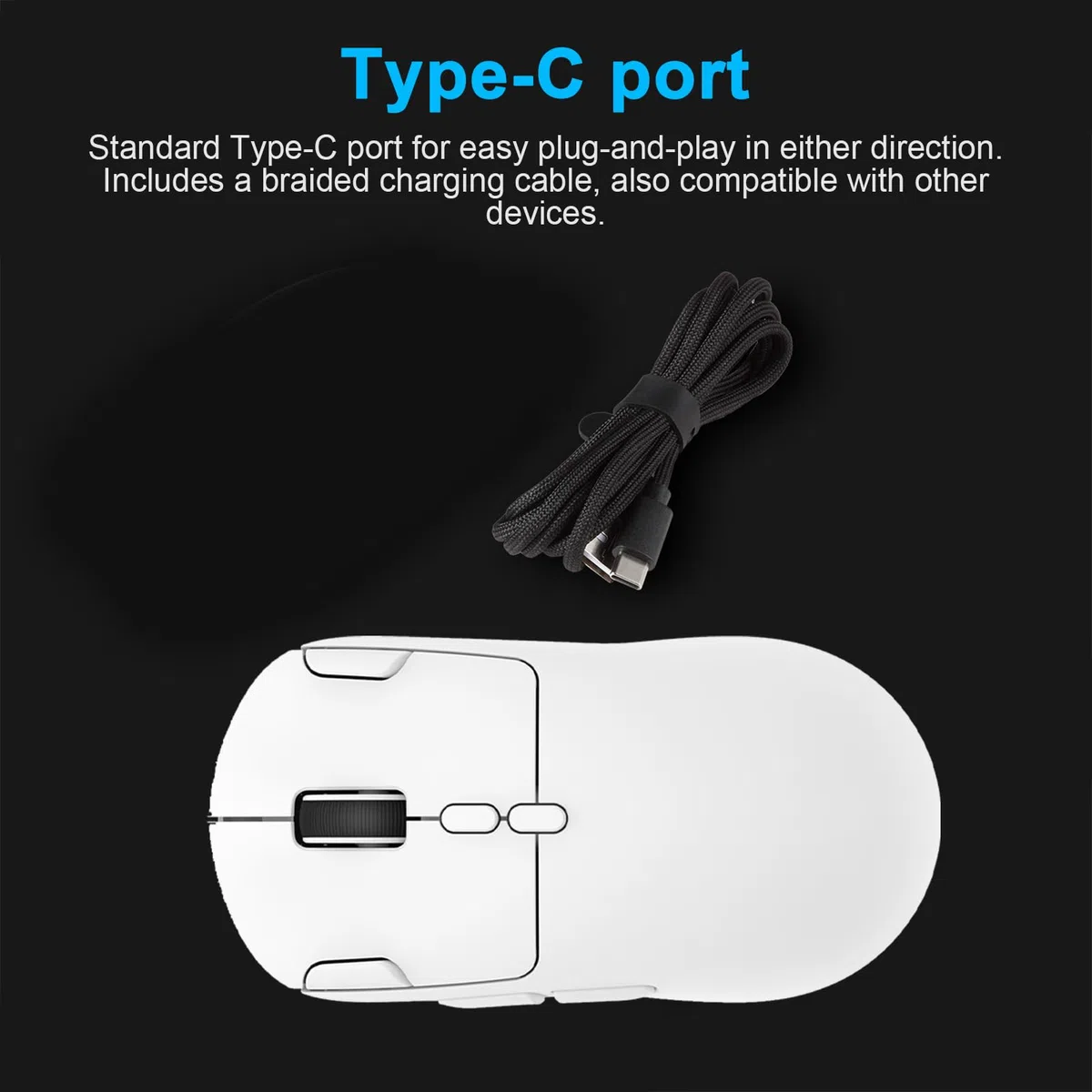 Tangxi Souris de Jeu sans Fil, 3 Modes 2,4 GHz BT USB Filaire, 6 Niveaux