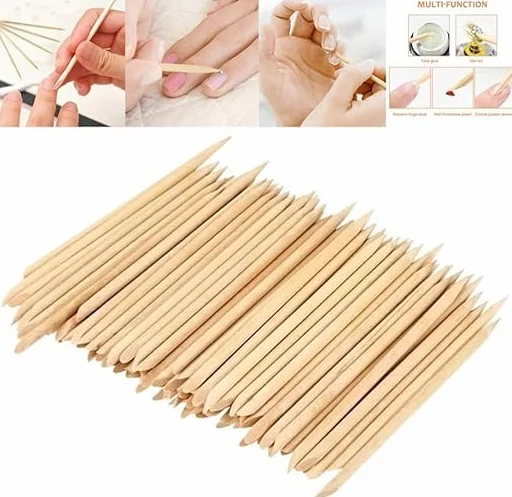 Lot de 16 bâtons en bois pour cuticules et ongles - Longueur 16 cm - Double pointe