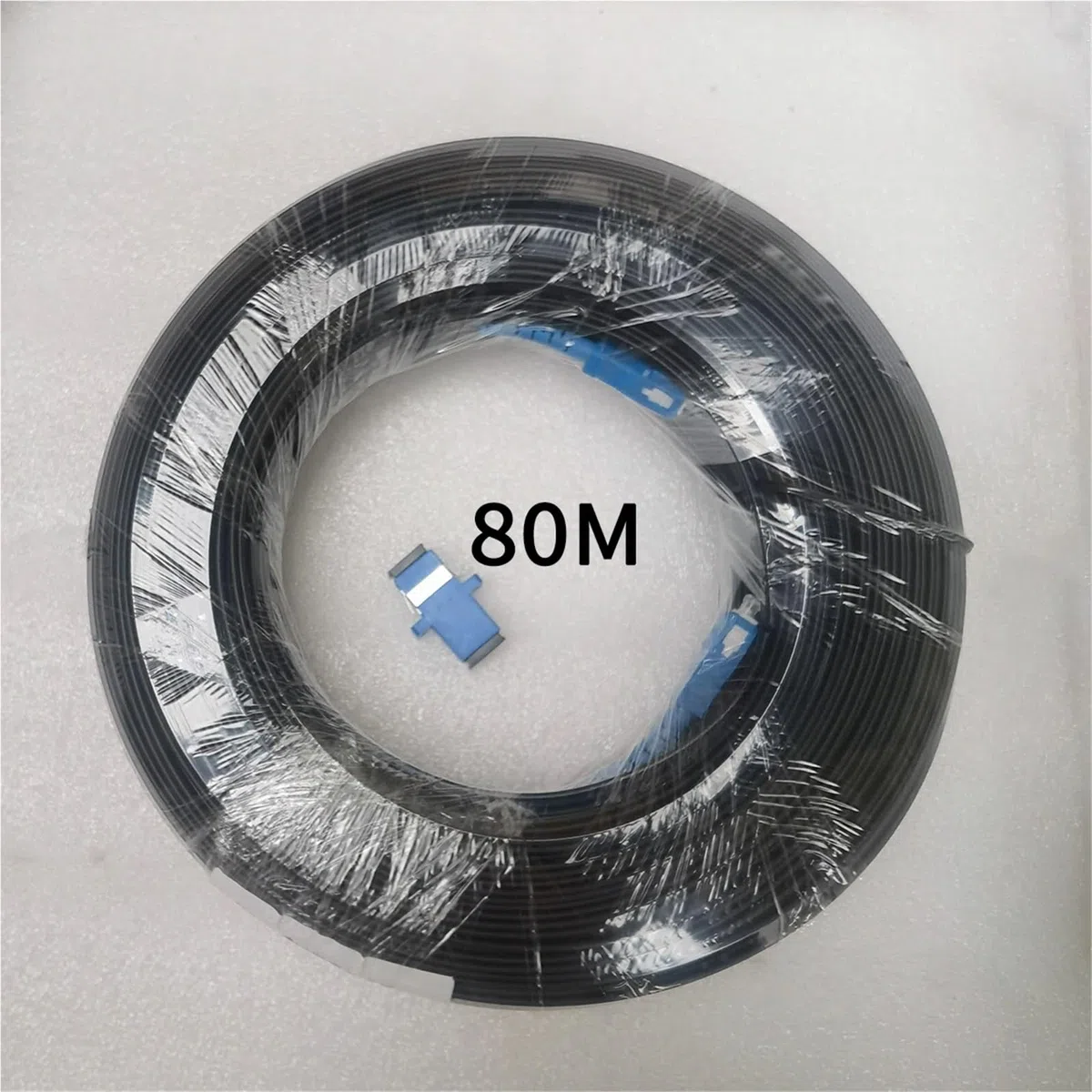 Câble à fibre optique extérieur SC/UPC-SC/UPC 60M 80M 100M 150M 200M FTTH, câble de raccordement monomode(80M With Adapter)
