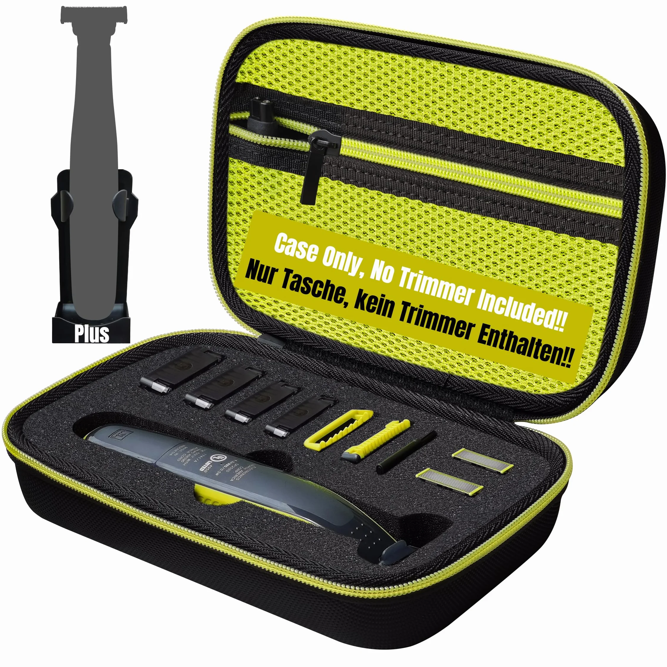Sac Compatible Philips OneBlade Face Corps QP2734 QP2724 QP2824 QP230 QP220 QP437 QP2630 QP2620 QP2530 QP2520 Portable Voyage Etui Housse Vert
