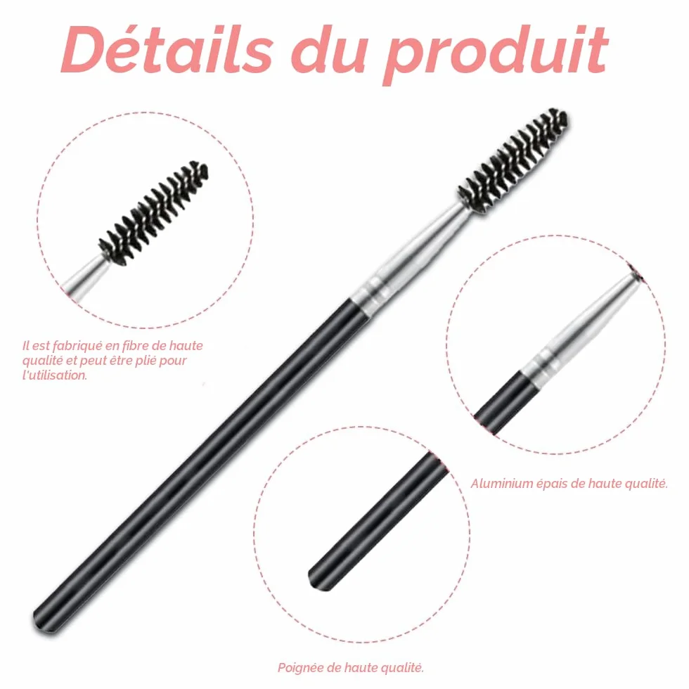 Brosse à Cils 3 Pcs, Peigne à Sourcils Portable pour Extension et Lifting