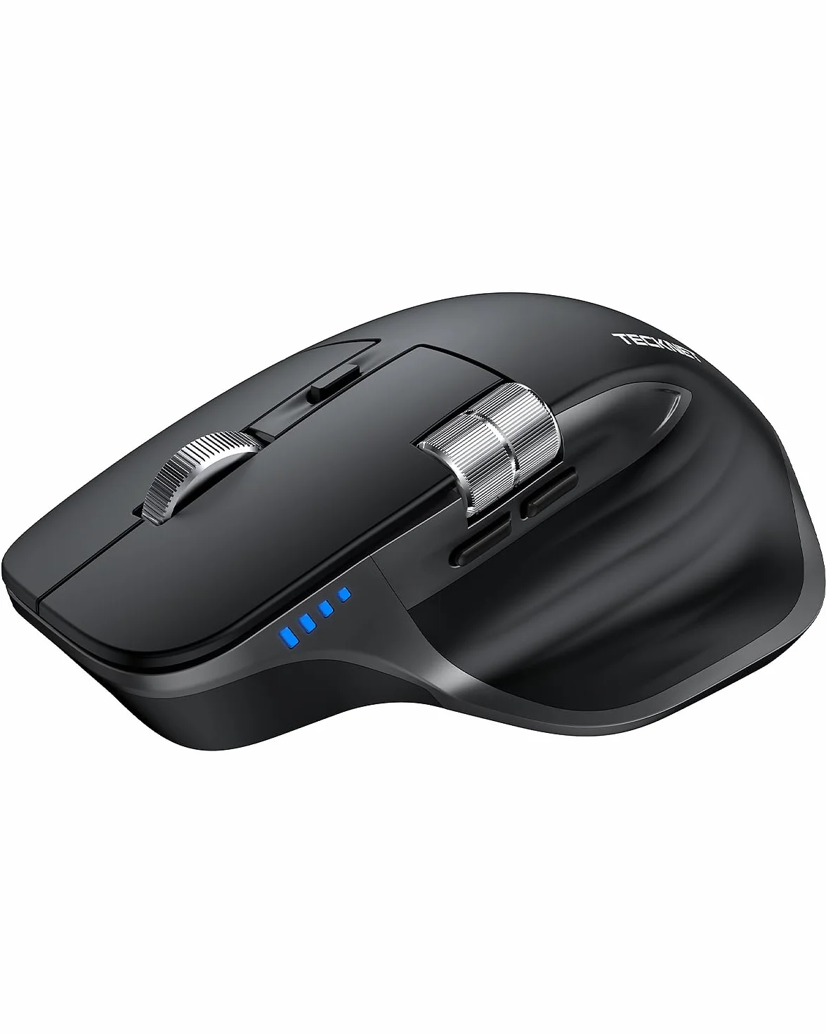 TECKNET Souris Bluetooth sans Fil Ergonomique 3 Modes BT5.0/2.4G Rechargeable 4800 DPI Silencieuse Noir