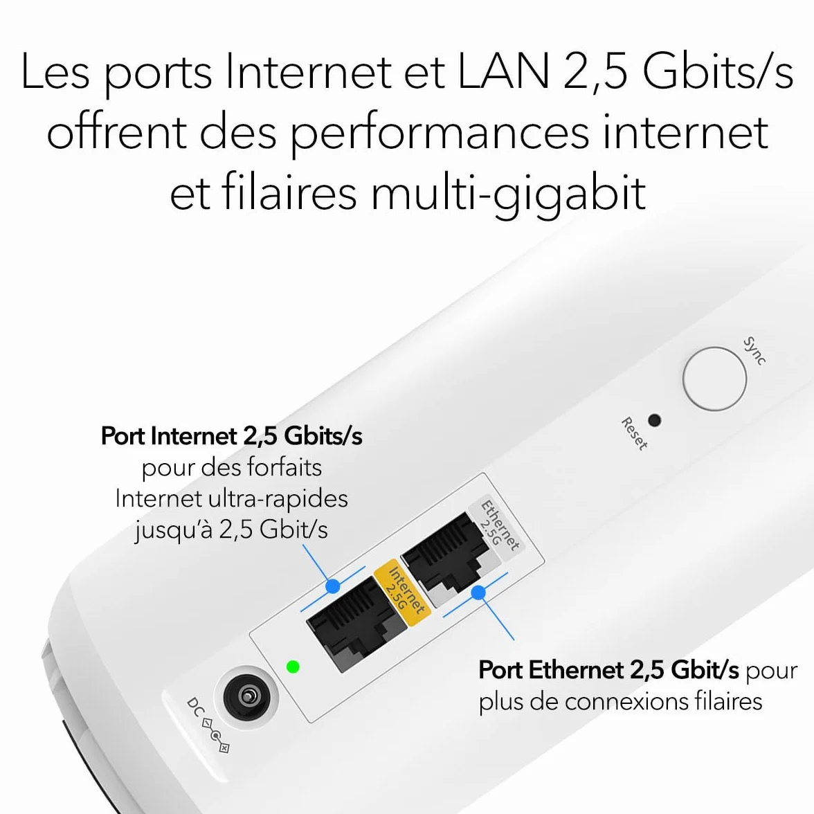 NETGEAR Orbi RBE373 Système Mesh WiFi 7 3-Pack BE3600 Jusqu'à 3.6 Gbps 360 m²