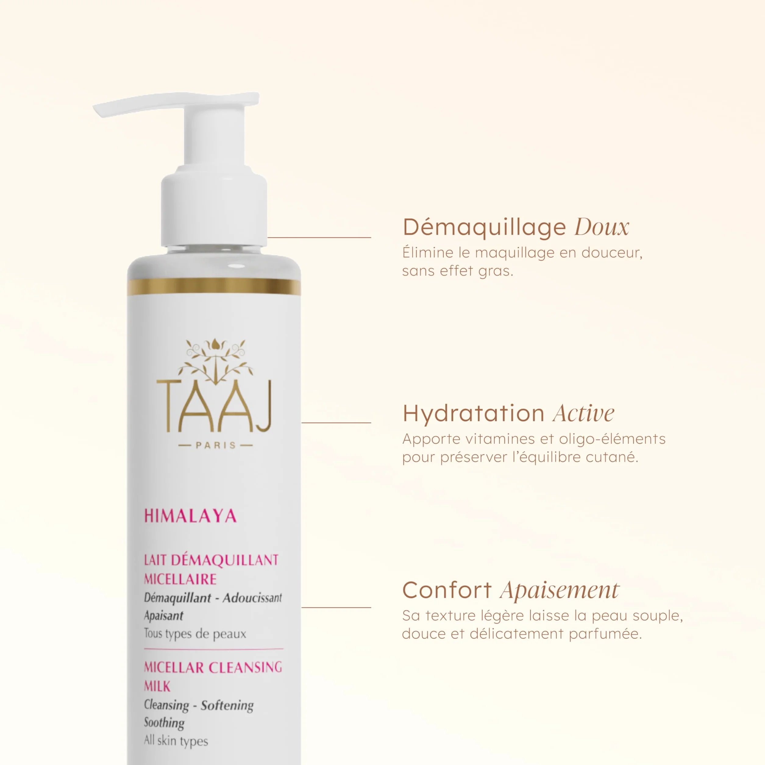 Hymalaya Lait Démaquillant Micellaire 200 ml Vegan Fabriqué en France