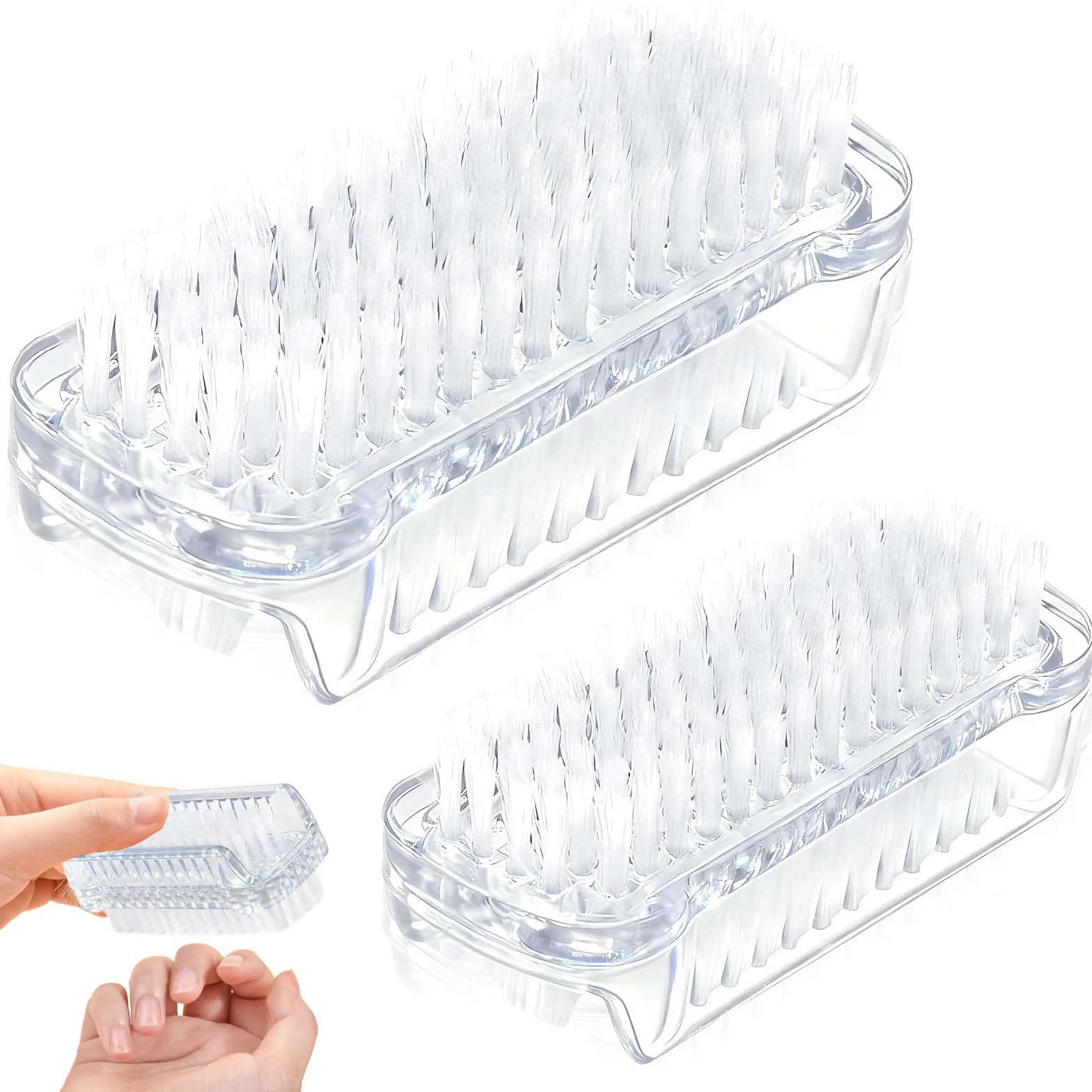 Brosse à Ongles Robuste 2 Pièces, Brosse de Nettoyage en Plastique pour Manucure et Pédicure