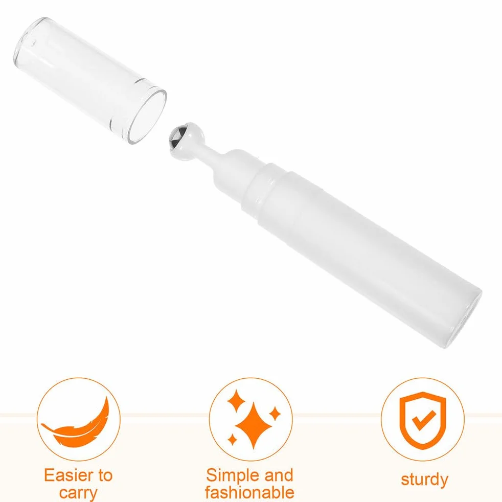 VILLCASE Flacon de Crème pour les Yeux Rechargeable 9.20x1.70x1.70 cm avec Applicateur à Bille Roll-on Récipient Cosmétique Portable