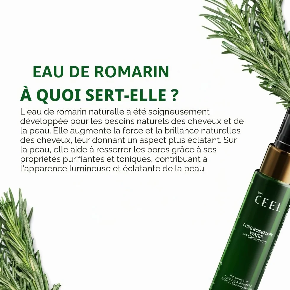 Ceel Spray Tonique Pur au Romarin - Spray Végane Sans Rinçage Cuir Chevelu 100 ml