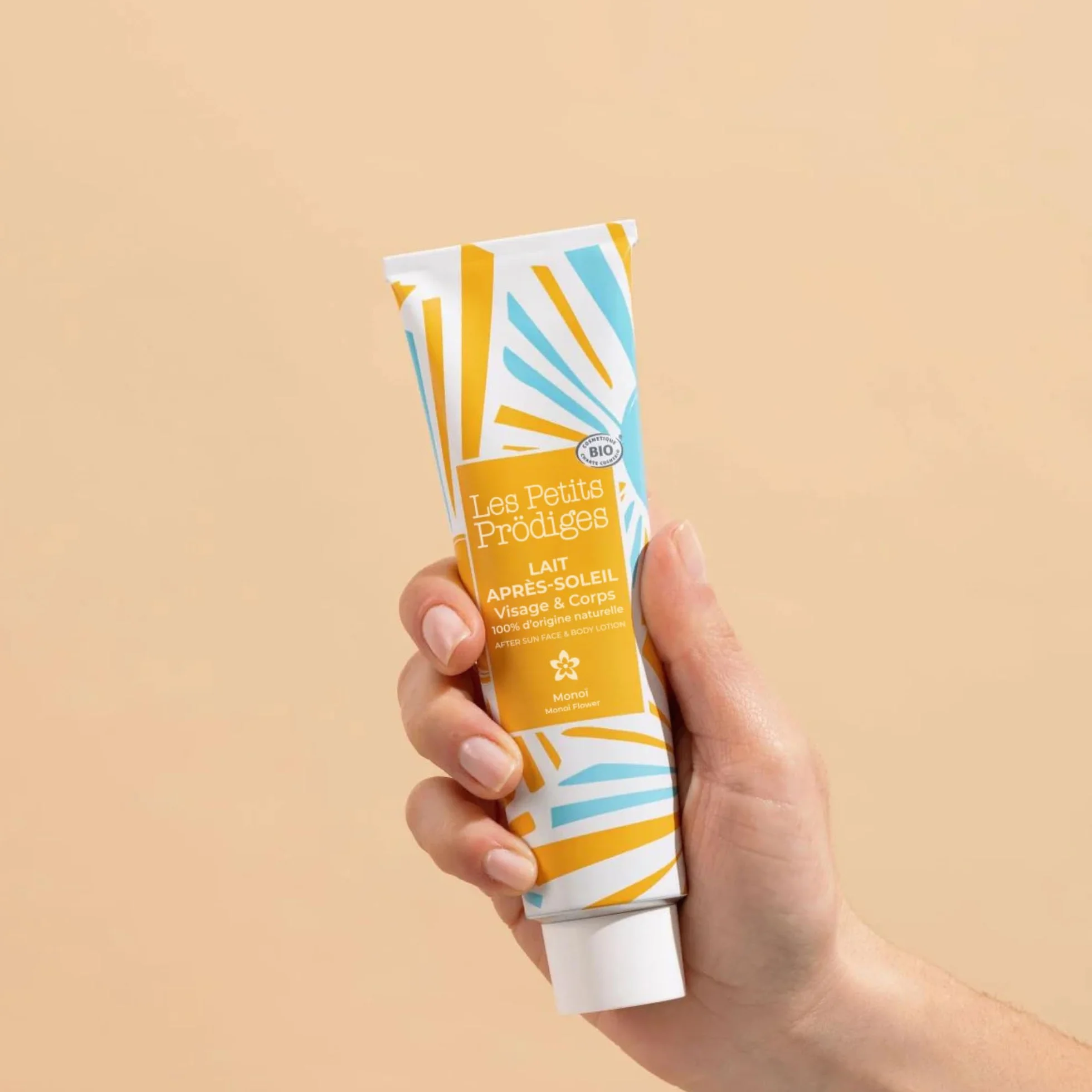 LES PETITS PRODIGES Lait Après Soleil Visage & Corps Senteur Monoï 100ml Bio Aloe Vera Tube Aluminium recyclable Fabriqué France