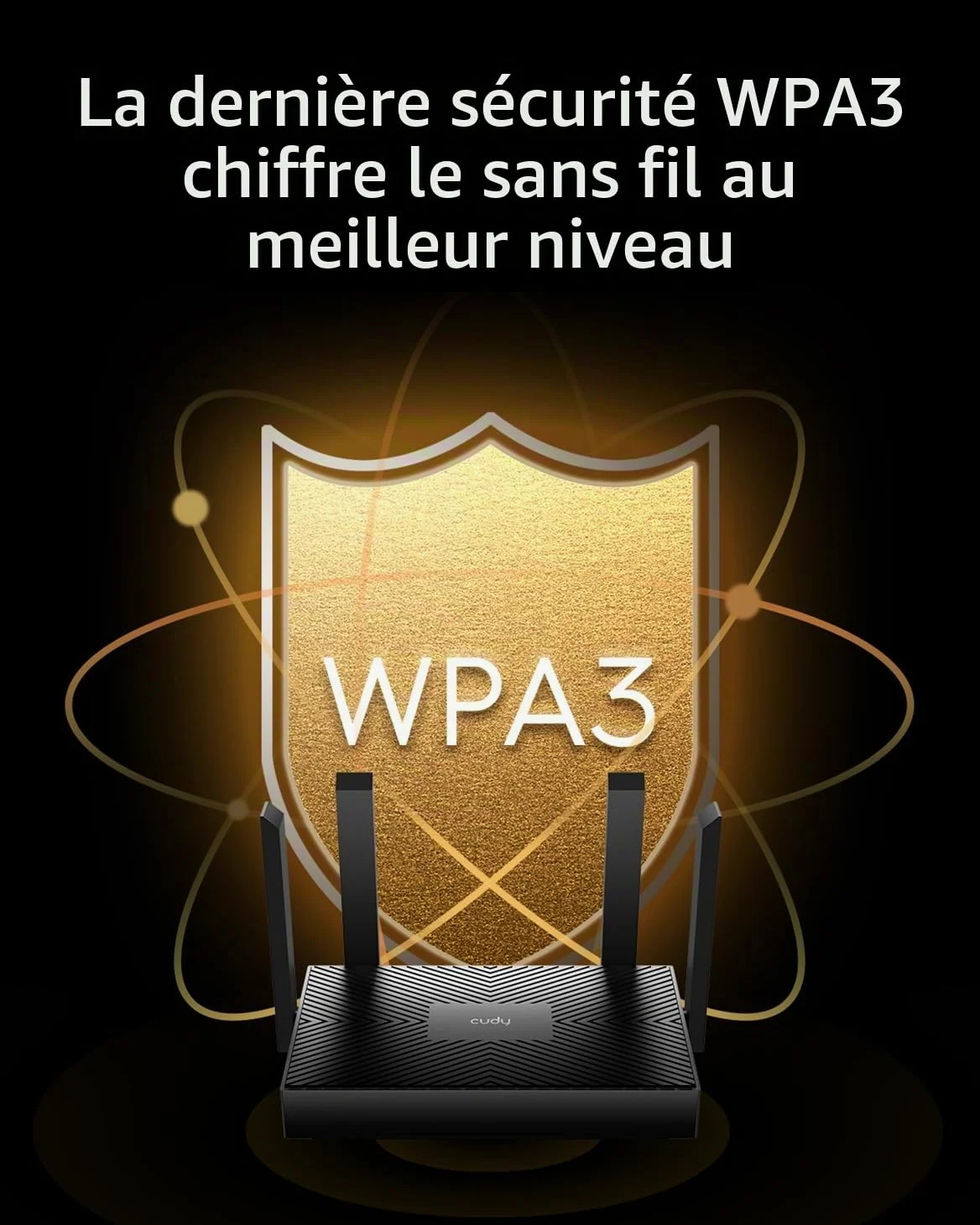 Cudy WR1500 AX1500 Routeur Double Bande Wi-Fi 6, Point d'Accès, Antennes 5 dBi, MU-MIMO, Beamforming, OFDMA, WPA3 | 1201+300 Mbps wifi 6, 4x GbE, 4 antennes, 1024-QAM, client VPN WG/PPTP/L2TP, 60 appareils, câble inclus, professiona