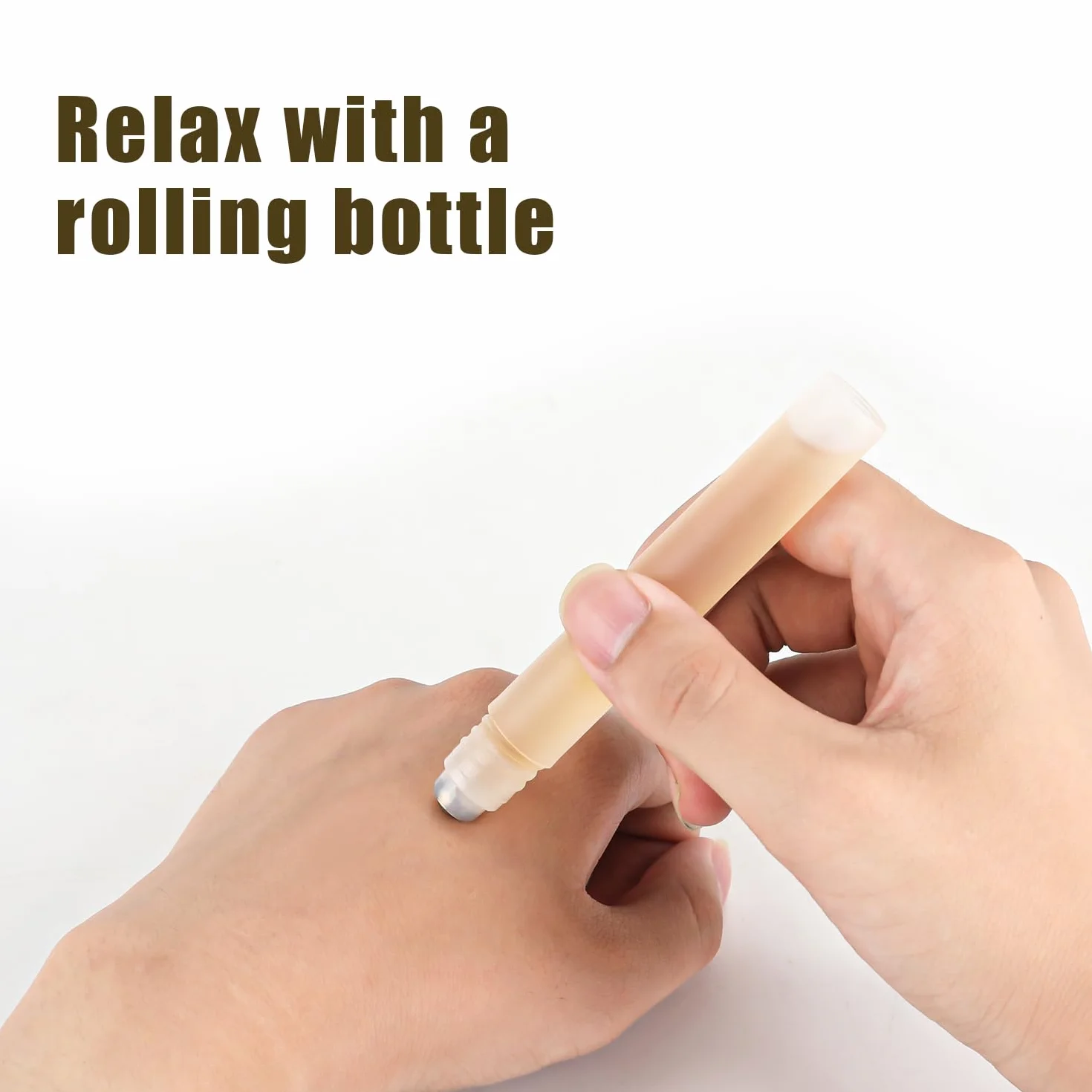 6pcs Essential Oil Roller Bottle 10 ml Potable Roll on Flaschen avec Tube Distributeur Flacons à Roulettes Plastique Mat Cosmétiques Rechargeables Flacon de Parfum à Bille Roulante Voyage