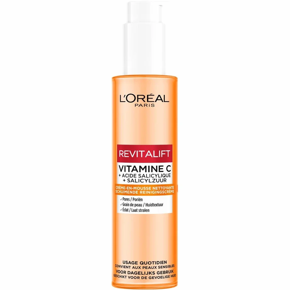 L'Oréal Paris Revitalift Clinical Crème-En-Mousse Nettoyante Resserer les Pores Vitamine C Acide Salicylique 150 ml