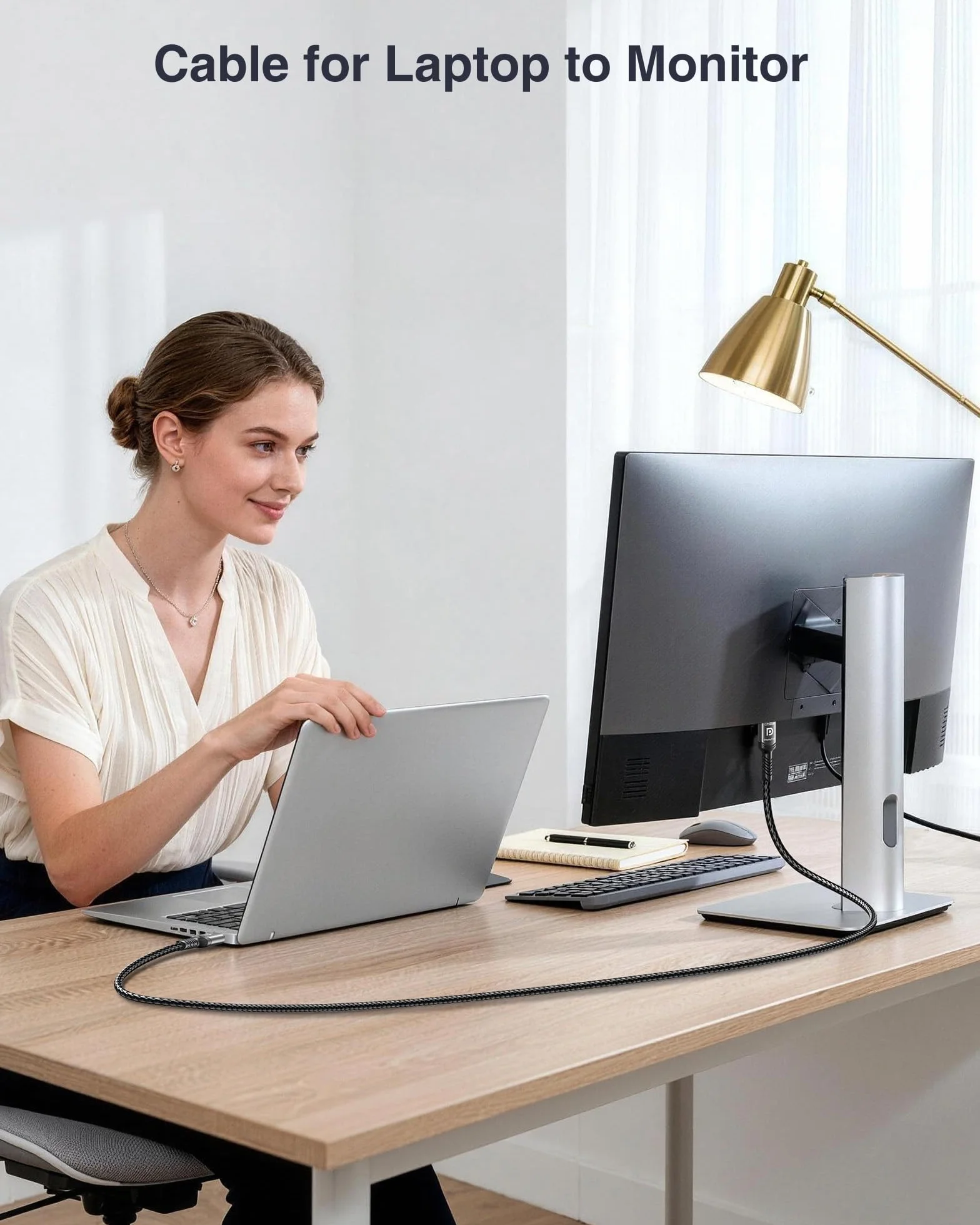 Câble DisplayPort 2.1 54Gbps 2M, Certifié DP vers DP 4K 240Hz 165Hz 144Hz 120Hz 10K 8K 60Hz Nylon Tressé UHBR HDCP2.3 FreeSync G-Sync