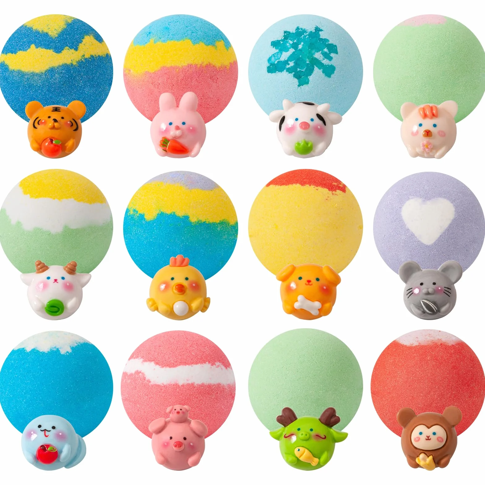 Bombes de Bain pour Enfants avec Jouet Surprise, Organiques Naturelles, Sans Cruauté, Cadeau pour Garçons et Filles