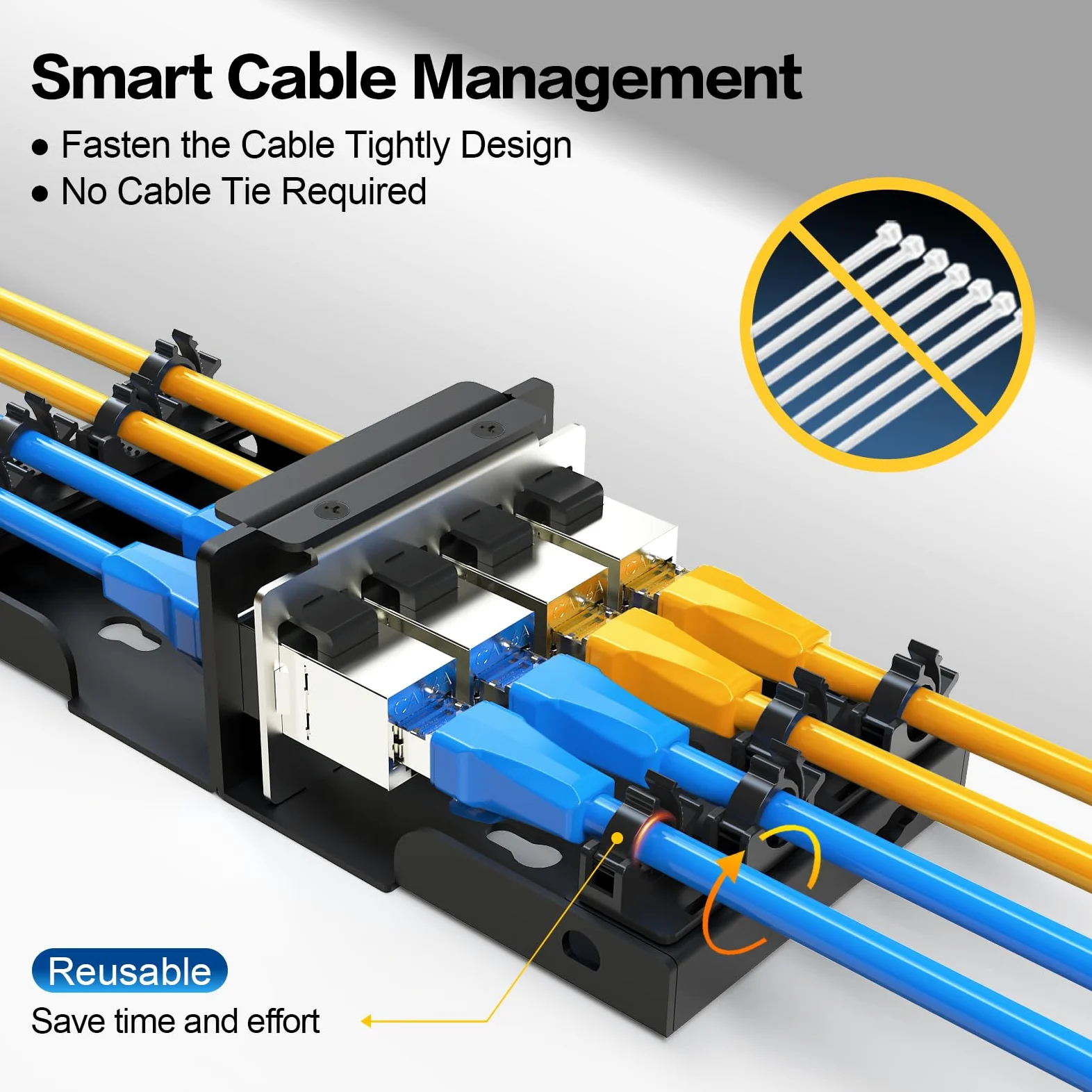 Panneau de brassage réseau vierge à 4 ports UTP/STP antirouille et durable (panneau de brassage vierge 1U 4 ports)