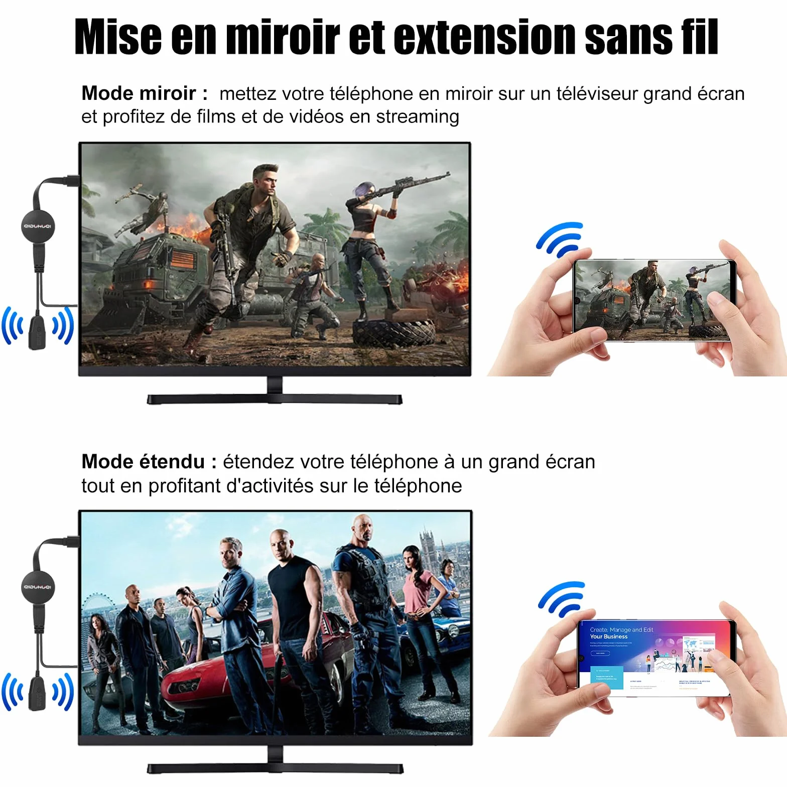 Wireless HDMI Dongle 2.4GHz Miracast Airplay DLNA Android iOS iPhone iPad