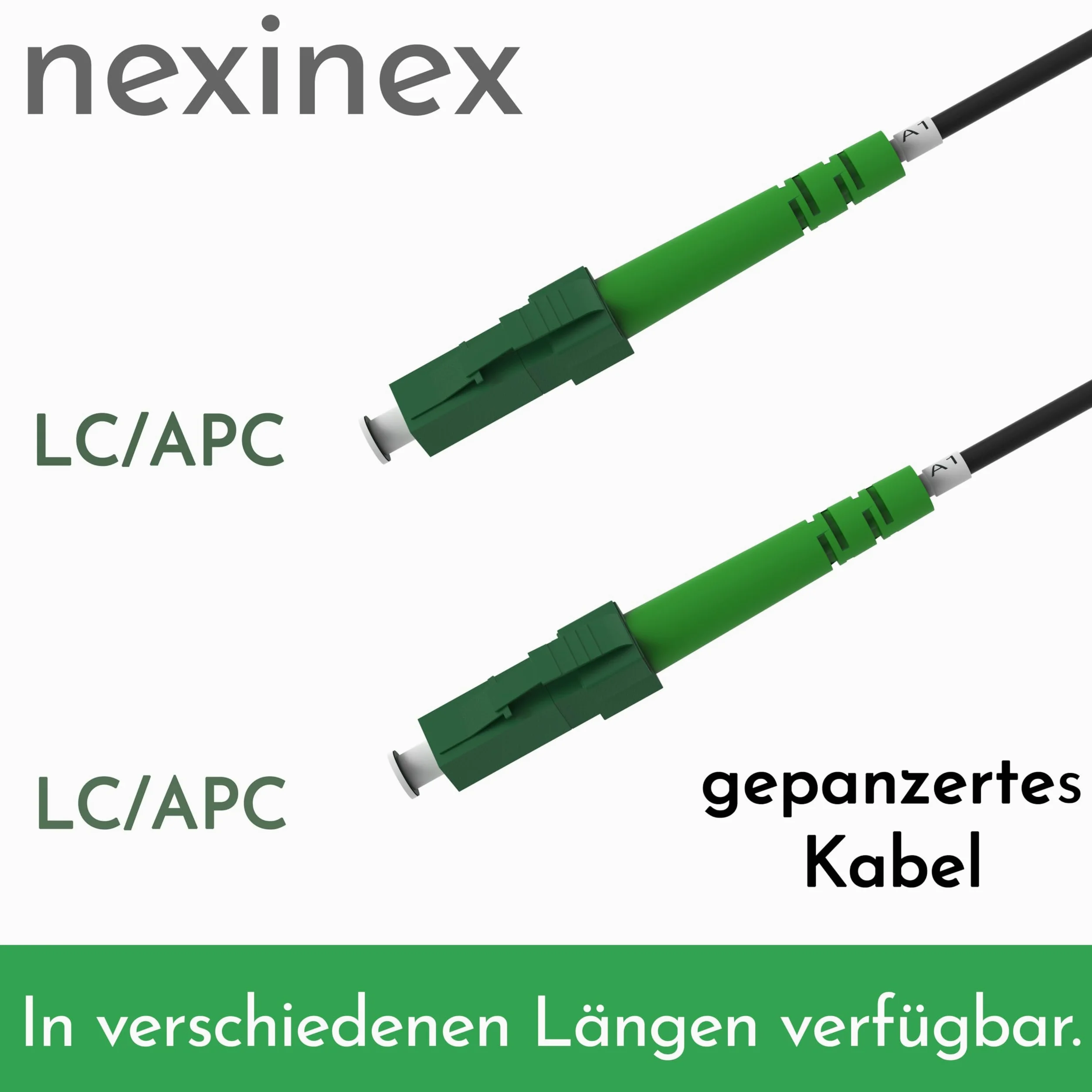 60m Câble Fibre Optique Blindé LC/APC vers LC/APC | Simplex Monomode OS2 FTTH Câble Fibre Optique