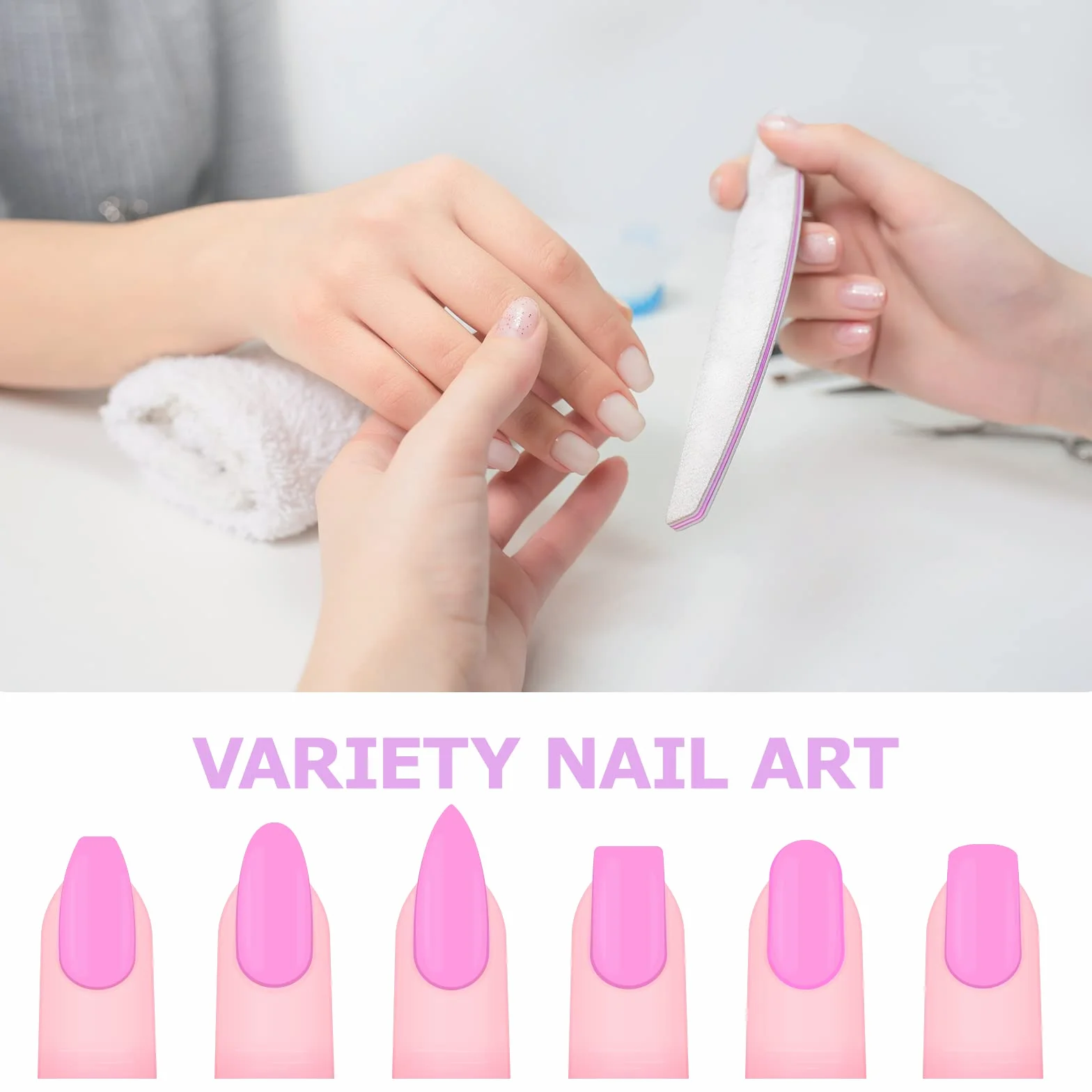 Limes à Ongles Professionnelle Double Face 100/180 Grit 20 pcs Réutilisable
