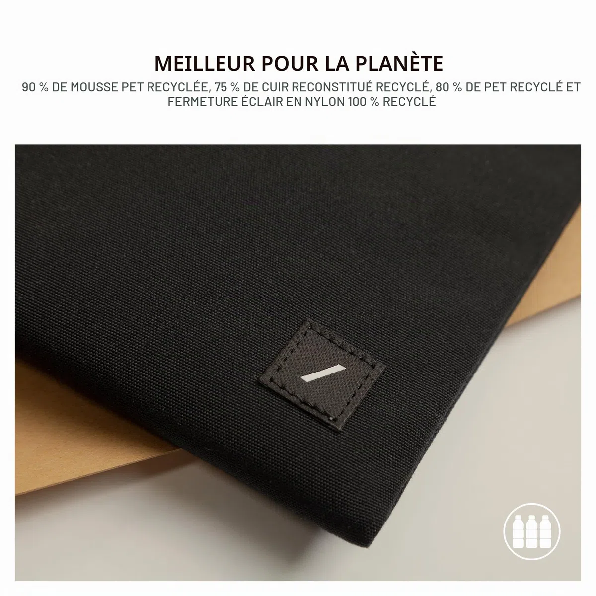 Native Union W.F.A MacBook Sleeve 13" – Étui Minimaliste Fin en matériaux recyclés avec Protection 360 degrés – Compatible avec MacBook Air 13” M4, MacBook Pro 13” (2022) – Vert Ardoise