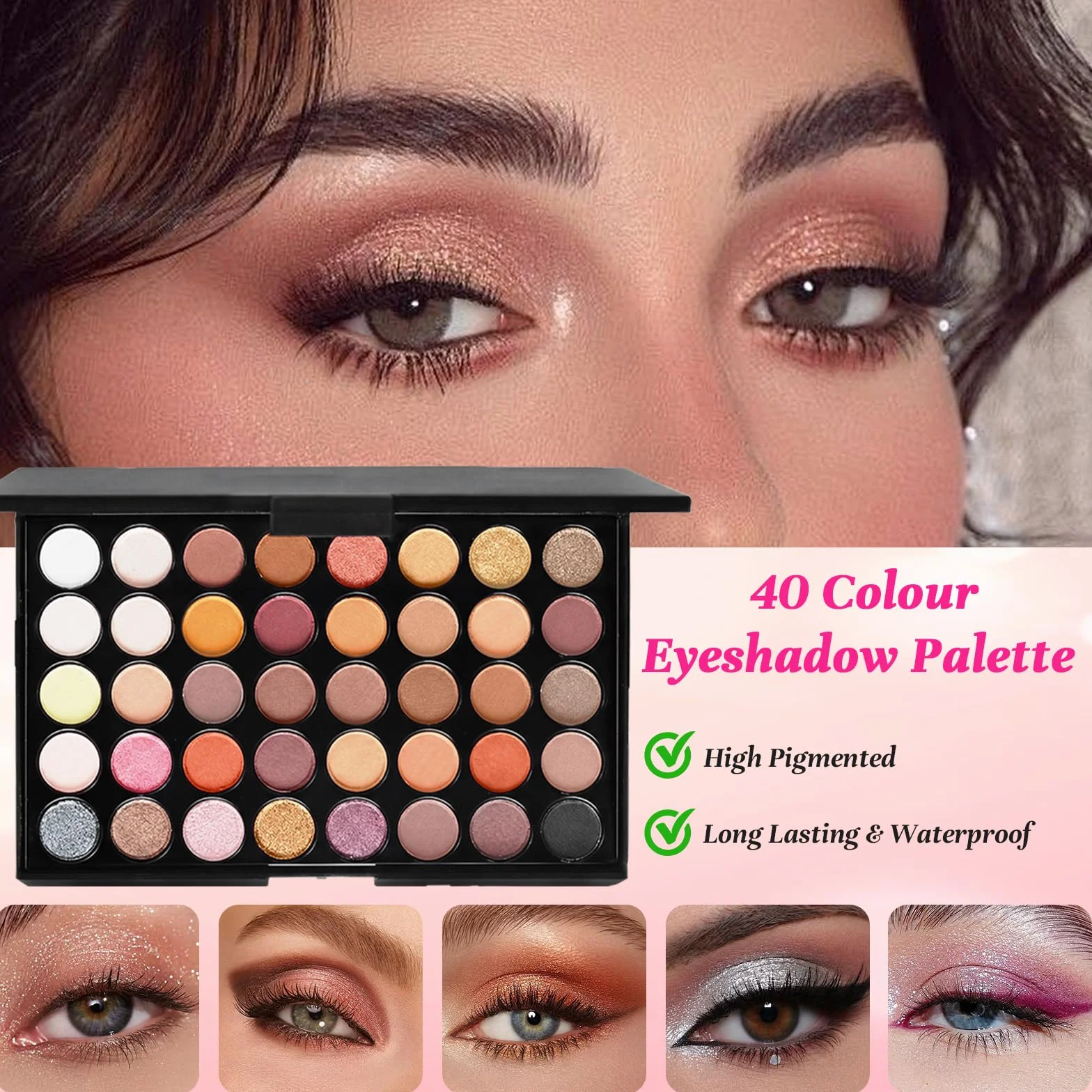 Coffret Maquillage Femme Tout-en-un avec Fond de Teint, Palette Fard à Paupières, Blush, Correcteur, Brillant à Lèvres, Eyeliner, Mascara