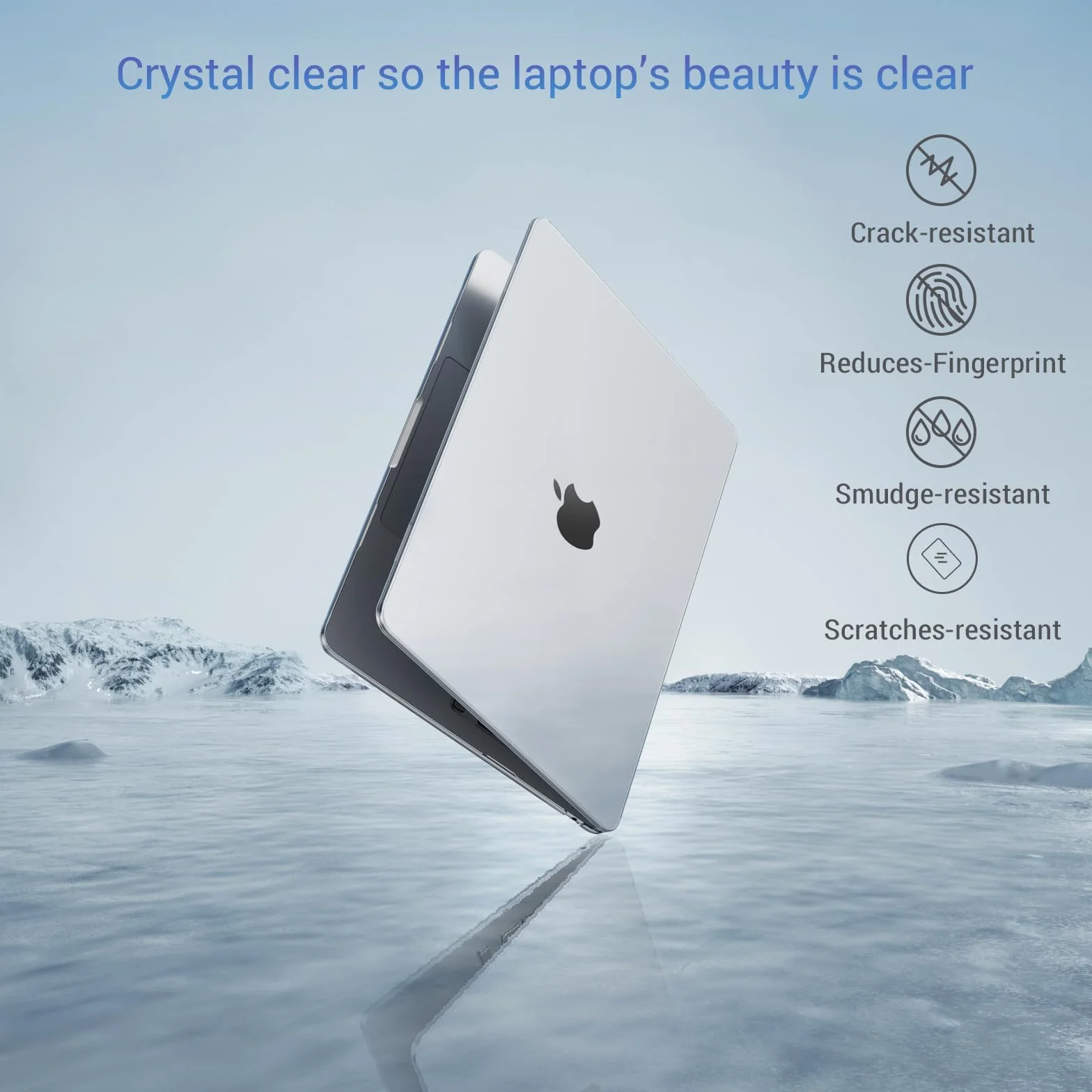 MOSISO Coque Compatible MacBook Air 13 Pouces M5 M4 M3 M2 2026-2022 Touch ID Liquid Retina, Protection Rigide Cristal Clair