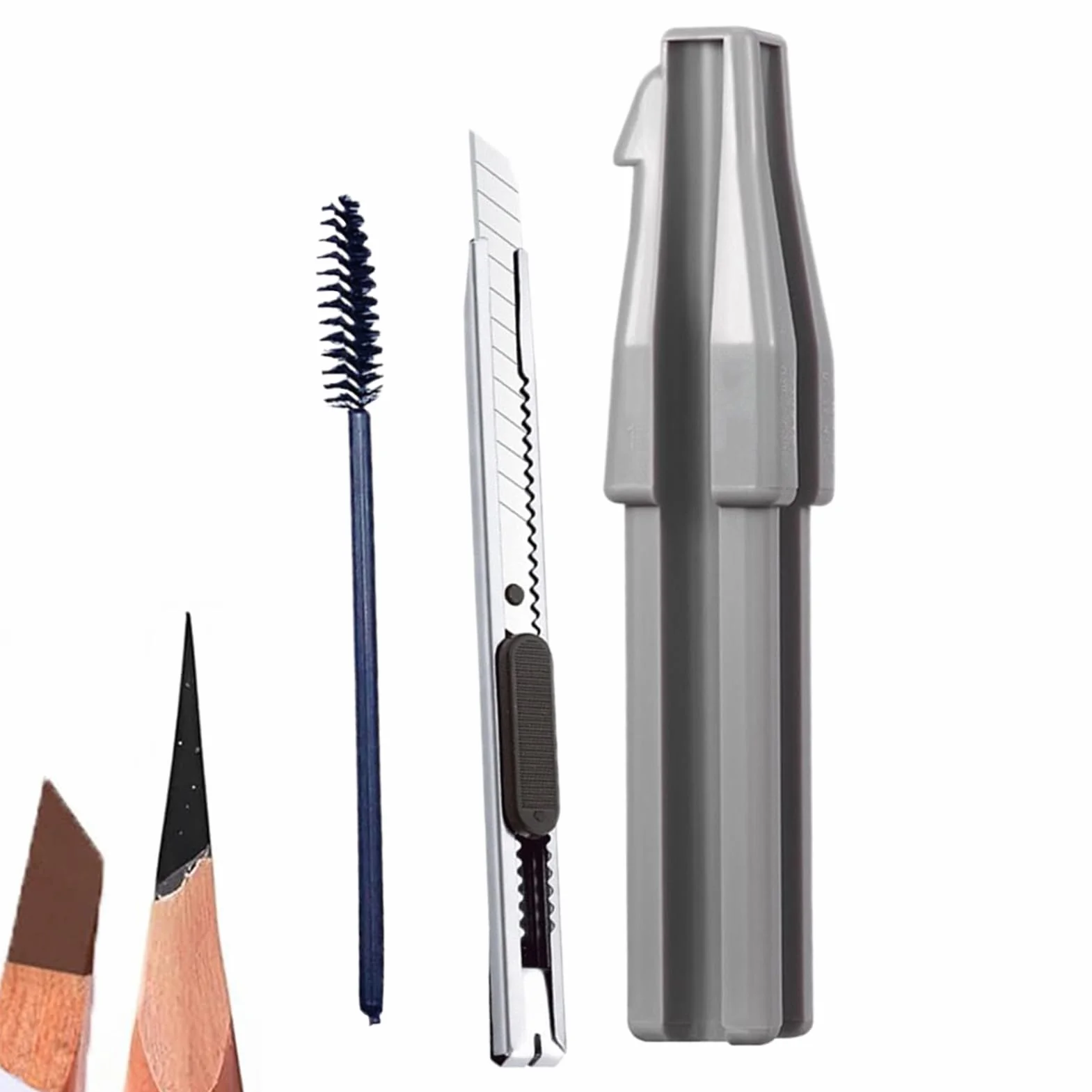Taille-crayon à sourcils avec brosse | Outil de maquillage manuel