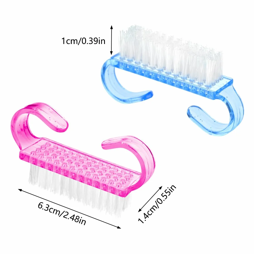 Lot de 4 Brosse à Ongles avec Poignée en Plastique, Outil de Nettoyage Nail Art, Brosse Exfoliante pour Ongles et Orteils