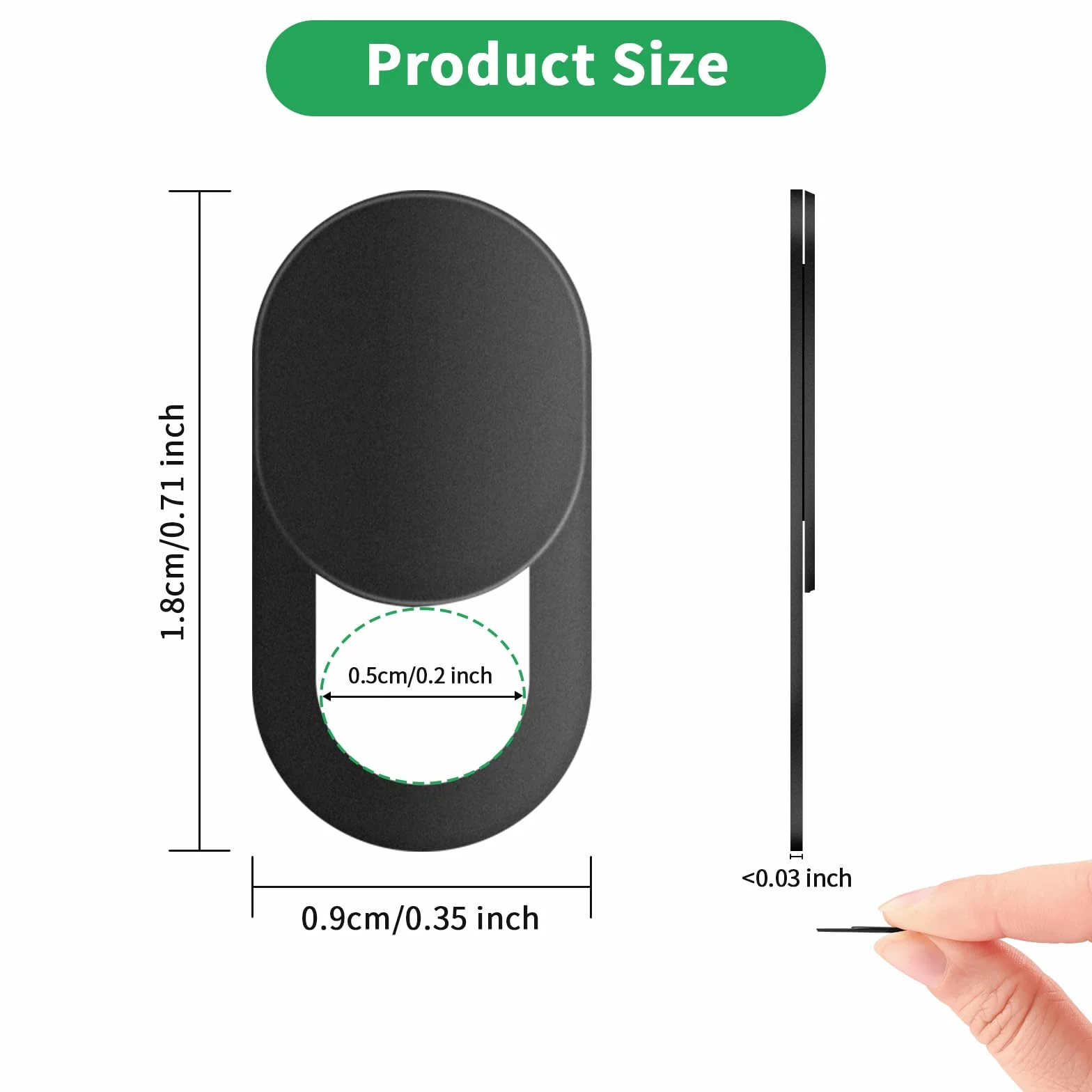 Couverture de Webcam pour iPhone iPad PC Ordinateur Portable, Protection de Caméra, Noir