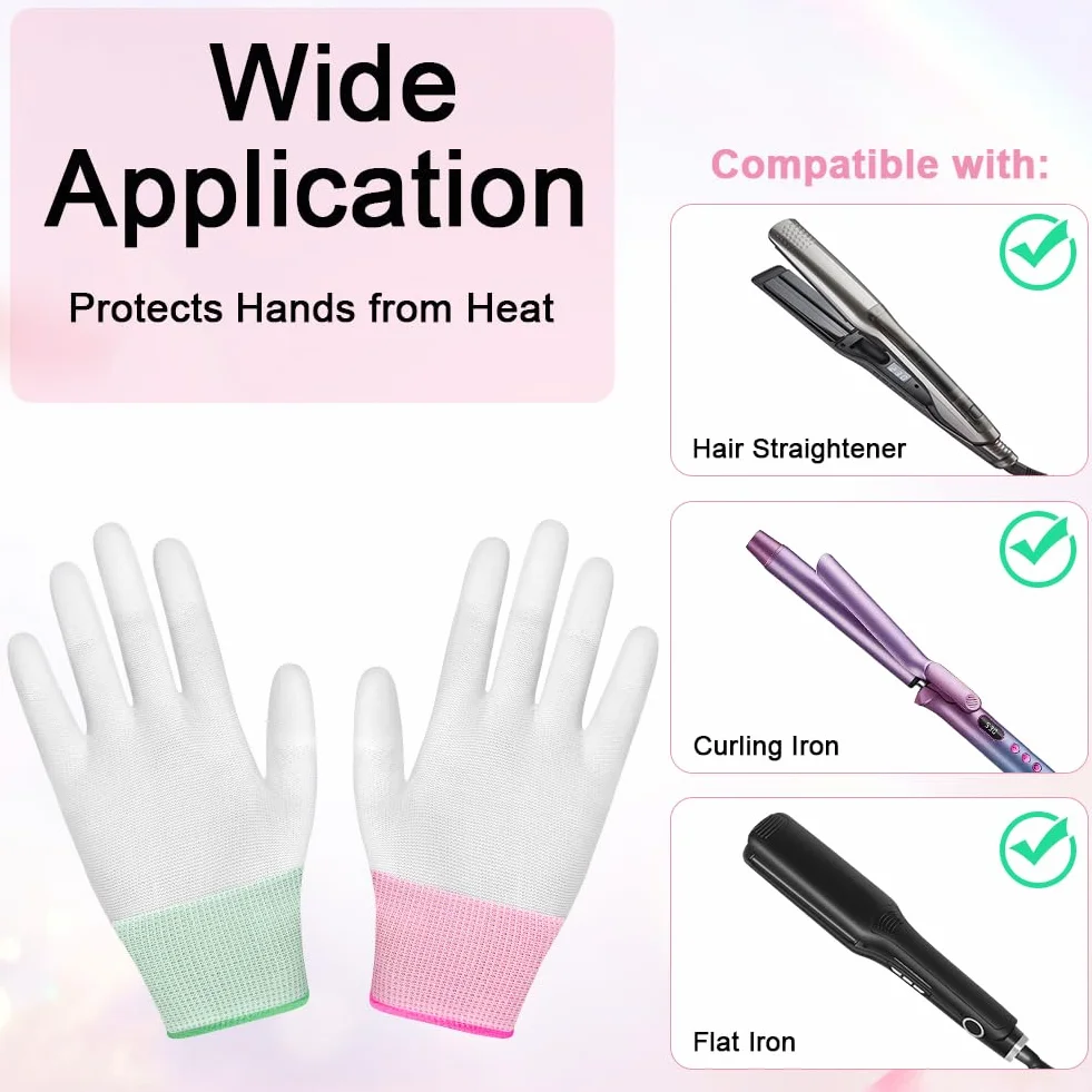 Gants Résistants à la Chaleur, Gants de Protection Thermique avec Doigts en PU pour Coiffure