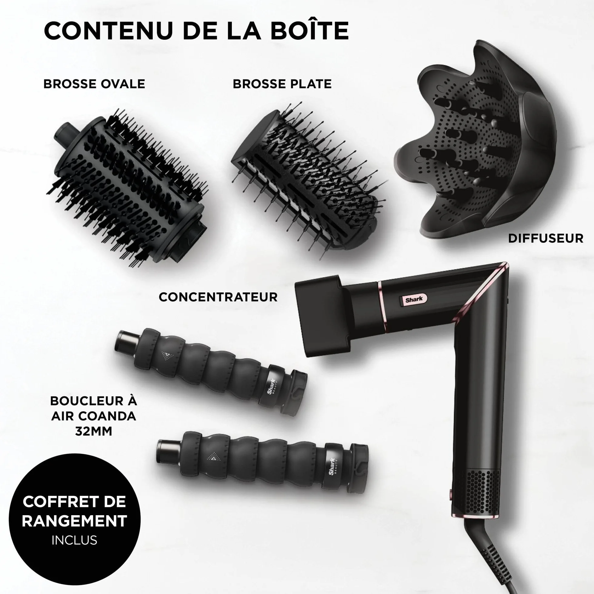 Shark FlexStyle Air Styler Sèche-cheveux Boucleurs Auto-Wrap Brosse Ovale Concentrateur