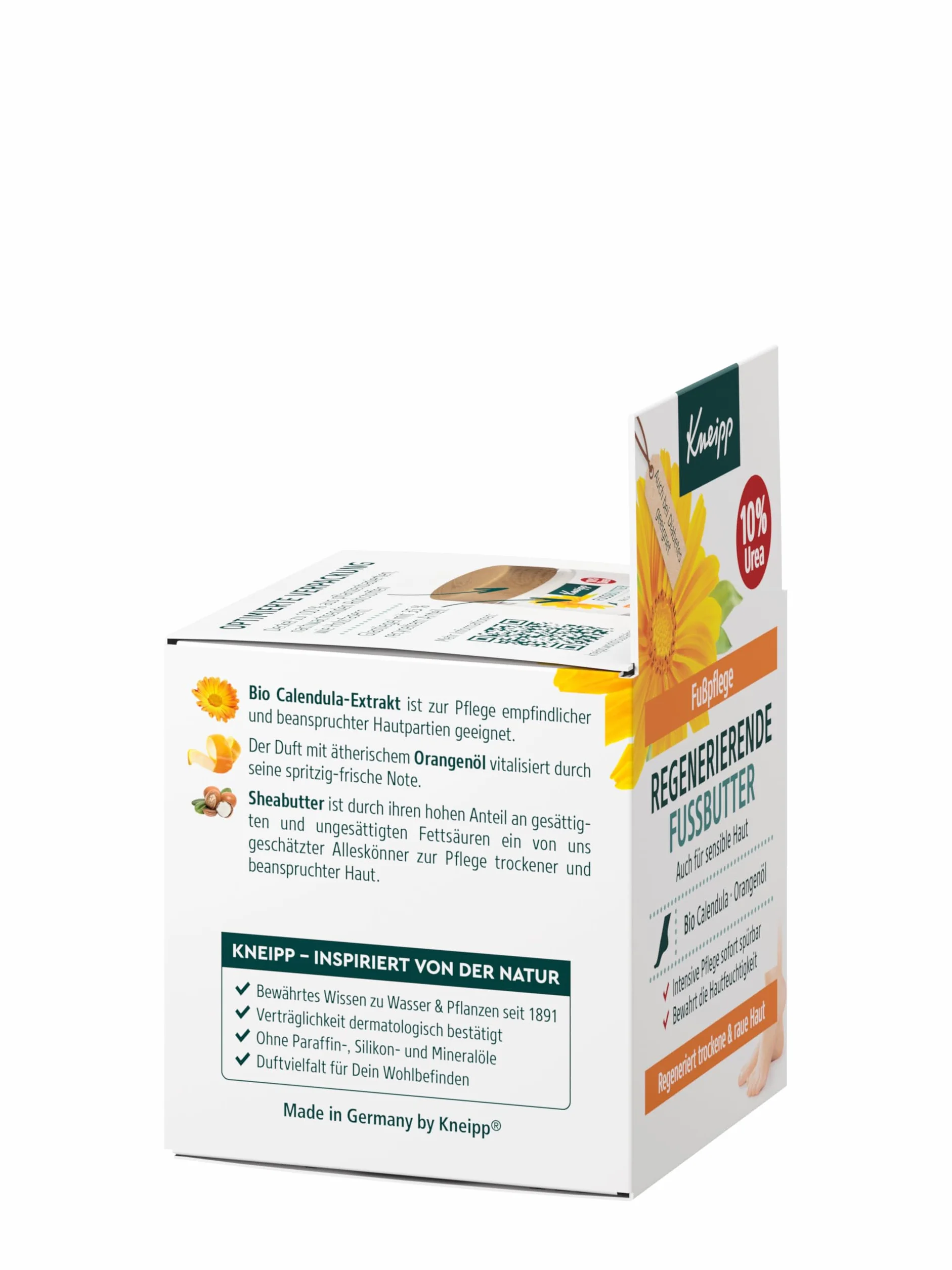 Kneipp Beurre de pied régénérant Calendula bio huile d'orange 100 ml