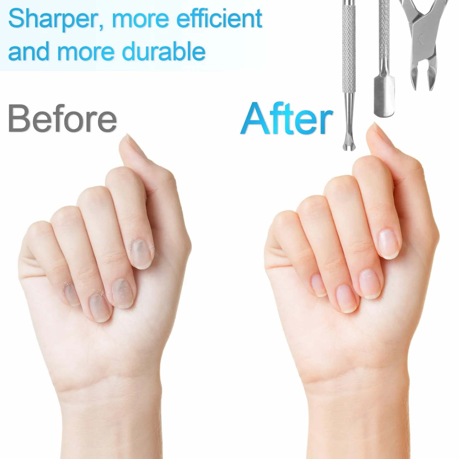 Sularpek Pinces à Cuticules Acier Inoxydable 3 en 1 Repousse Cuticule Professionnel Outils Manucure Pédicure Argent