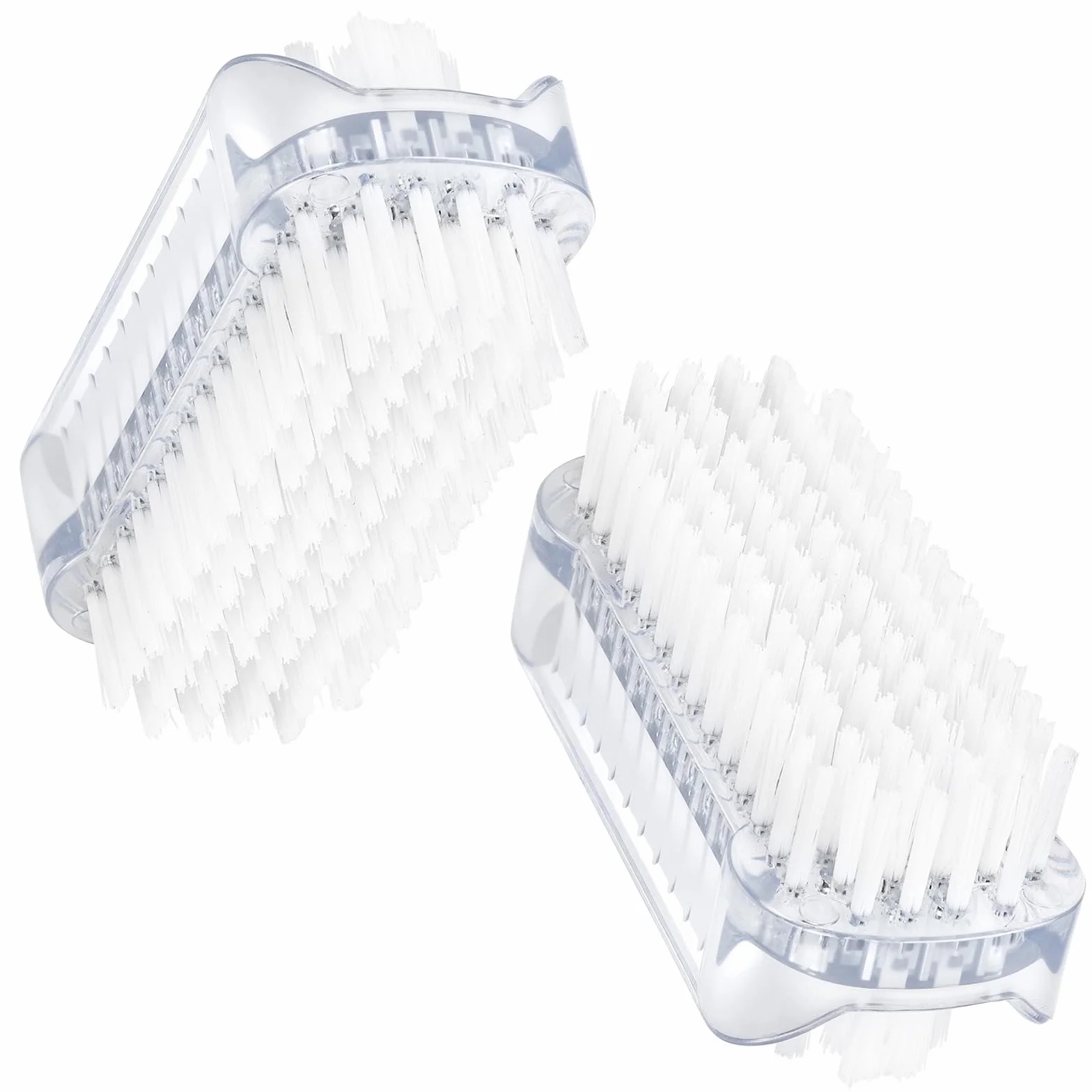Brosse à Ongle Double Face 2 Pièces, Brosse de Nettoyage en Plastique pour Cuticules et Ongles