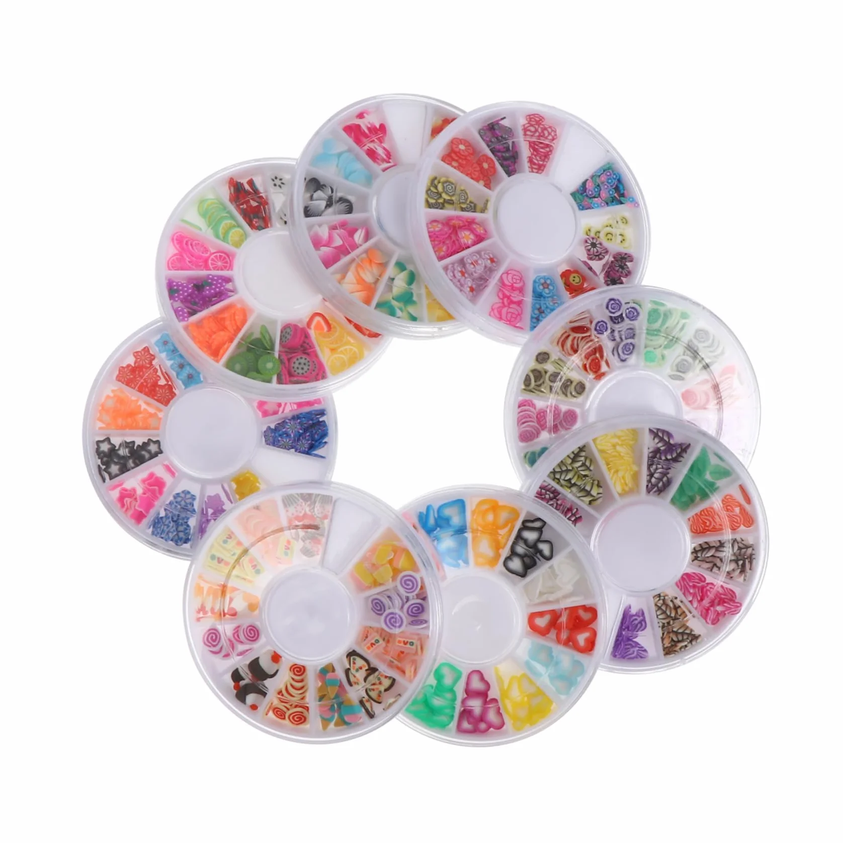 Patch en Pâte Polymère Motif Fruits Doux pour Décoration Ongles DIY, 8 Boîtes