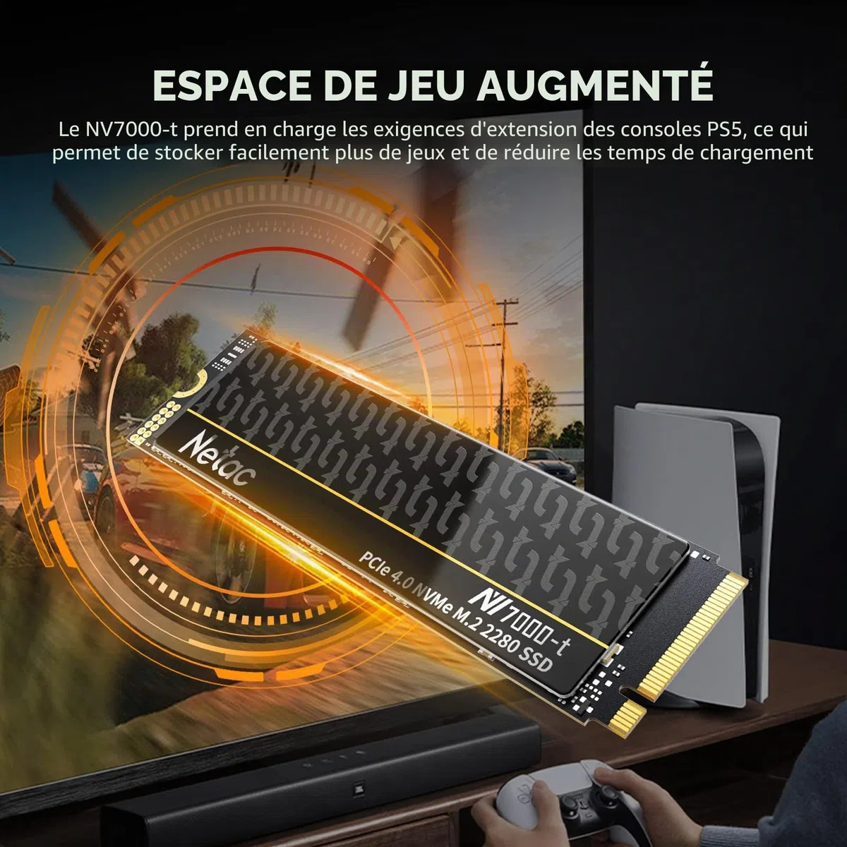 Netac NV7000-t 2TB NVMe 1.4 Internal SSD M.2 PCIe 4.0 High Speeds for PC, PS5, Laptops,Computer