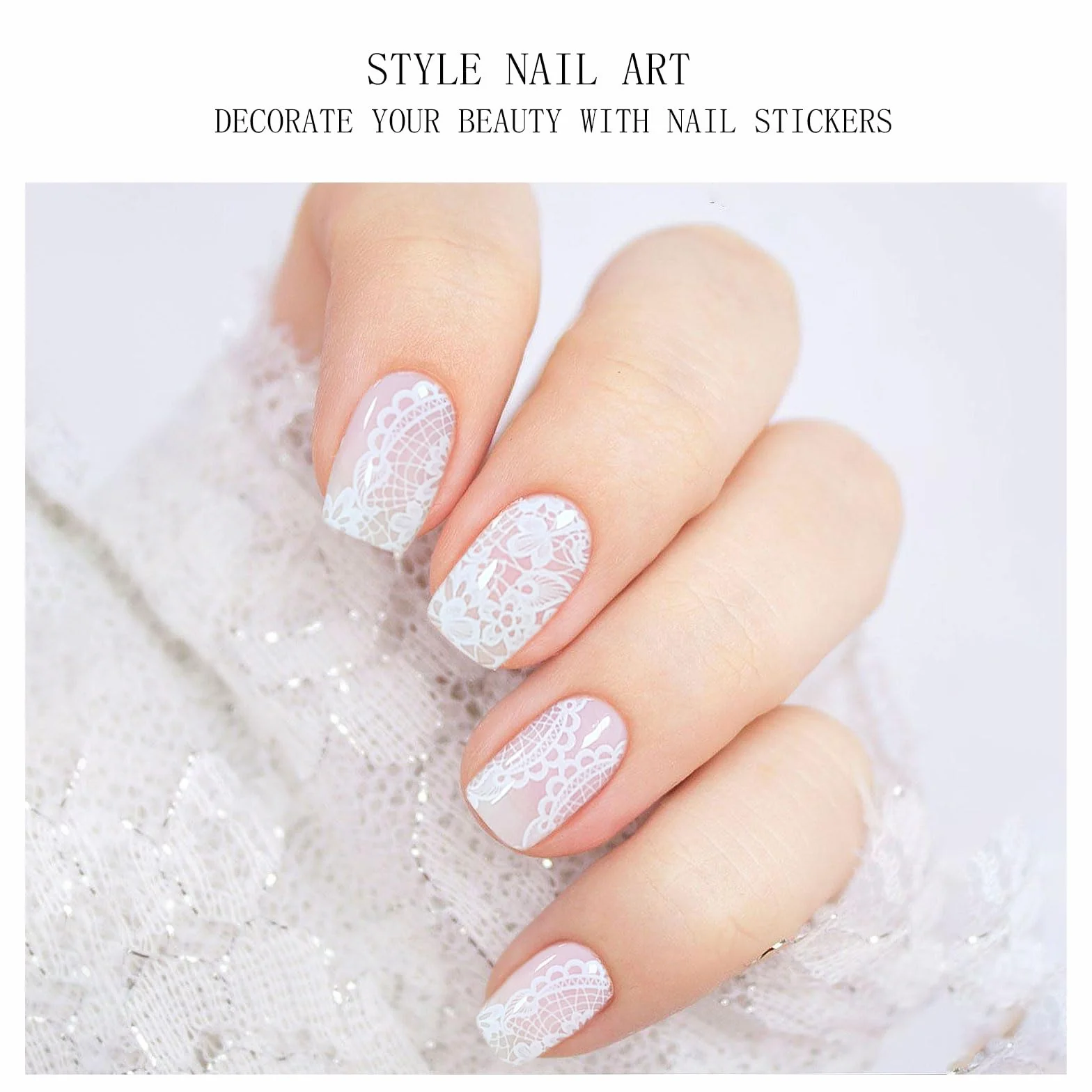 JMEOWIO Fleur Blanche Gel Nail Stickers Semi-durci Autocollant Ongle Gel Uv Deco Nail Art Manucure