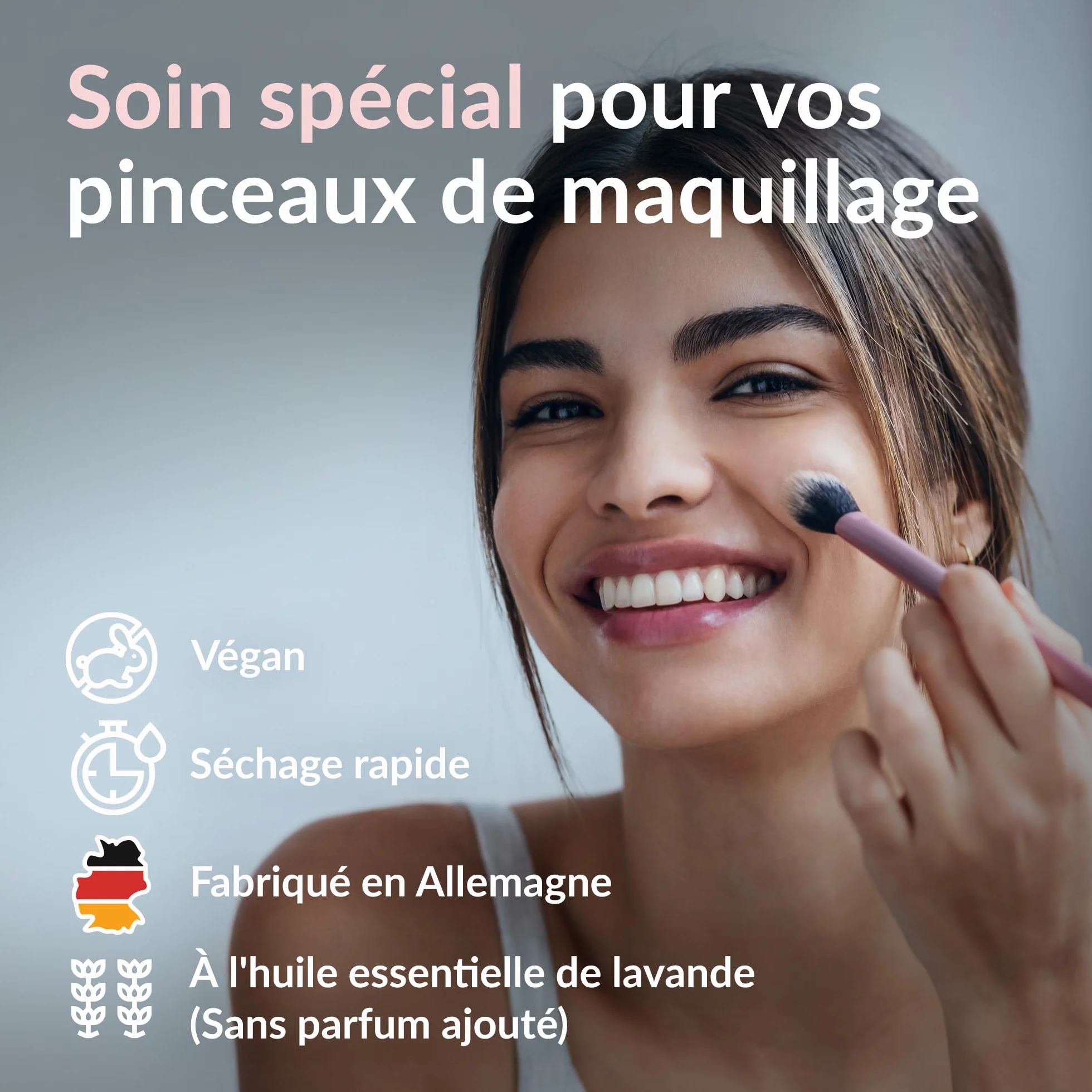Makeup Brush Cleaner Spray Nettoyant Pinceaux Maquillage 250ml Vegan Sans Cruauté